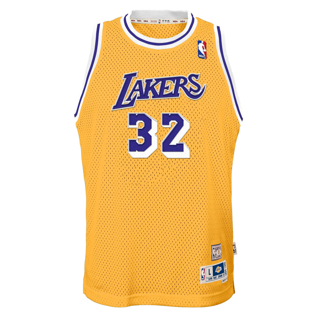 Los Angeles Lakers Magic Johnson 1984-85 Hardwood Classics Home Swingman Jersey - Light Gold - Youth NBA Team Jersey Basketball Fan Apparel