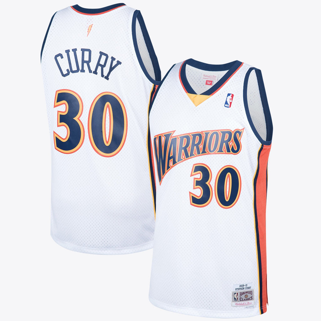 Golden State Warriors Mitchell & Ness 2009 Steph Curry Hardwood Classics Home Swingman Jersey - White - Men's NBA Team Jersey Basketball Fan Apparel