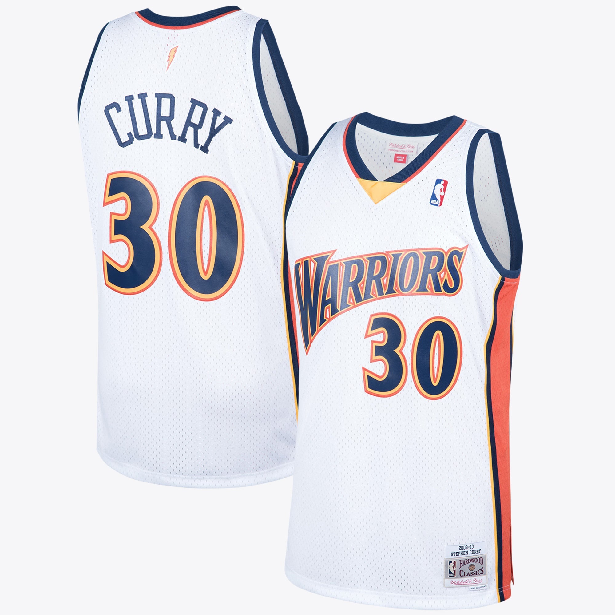 Golden State Warriors Mitchell & Ness 2009 Steph Curry Hardwood Classics Home Swingman Jersey - White - Men's NBA Team Jersey Basketball Fan Apparel