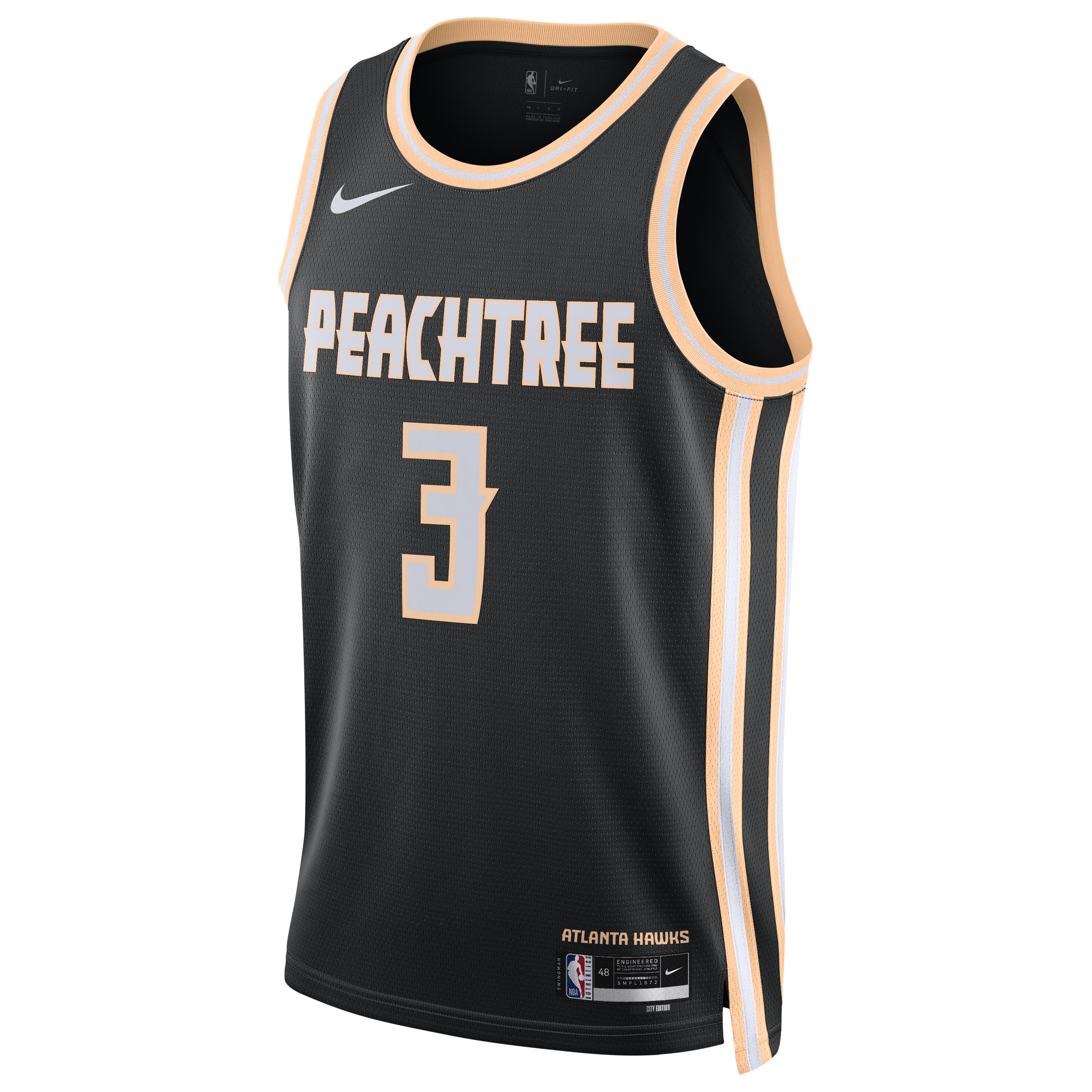 Nike Atlanta Hawks 2025/26 Nike City Edition Swingman Jersey - Black - CJ McCollum - Unisex NBA Team Jersey Basketball Fan Apparel