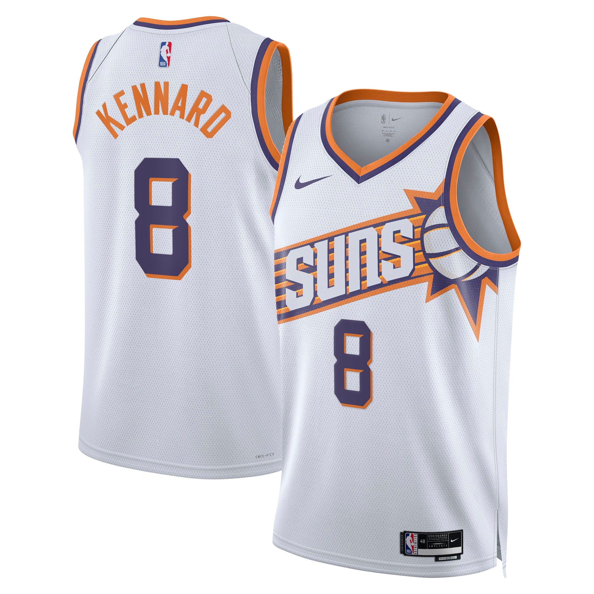 Phoenix Suns Nike Association Edition Swingman Jersey - White - Luke Kennard - Unisex NBA Team Jersey Basketball Fan Apparel