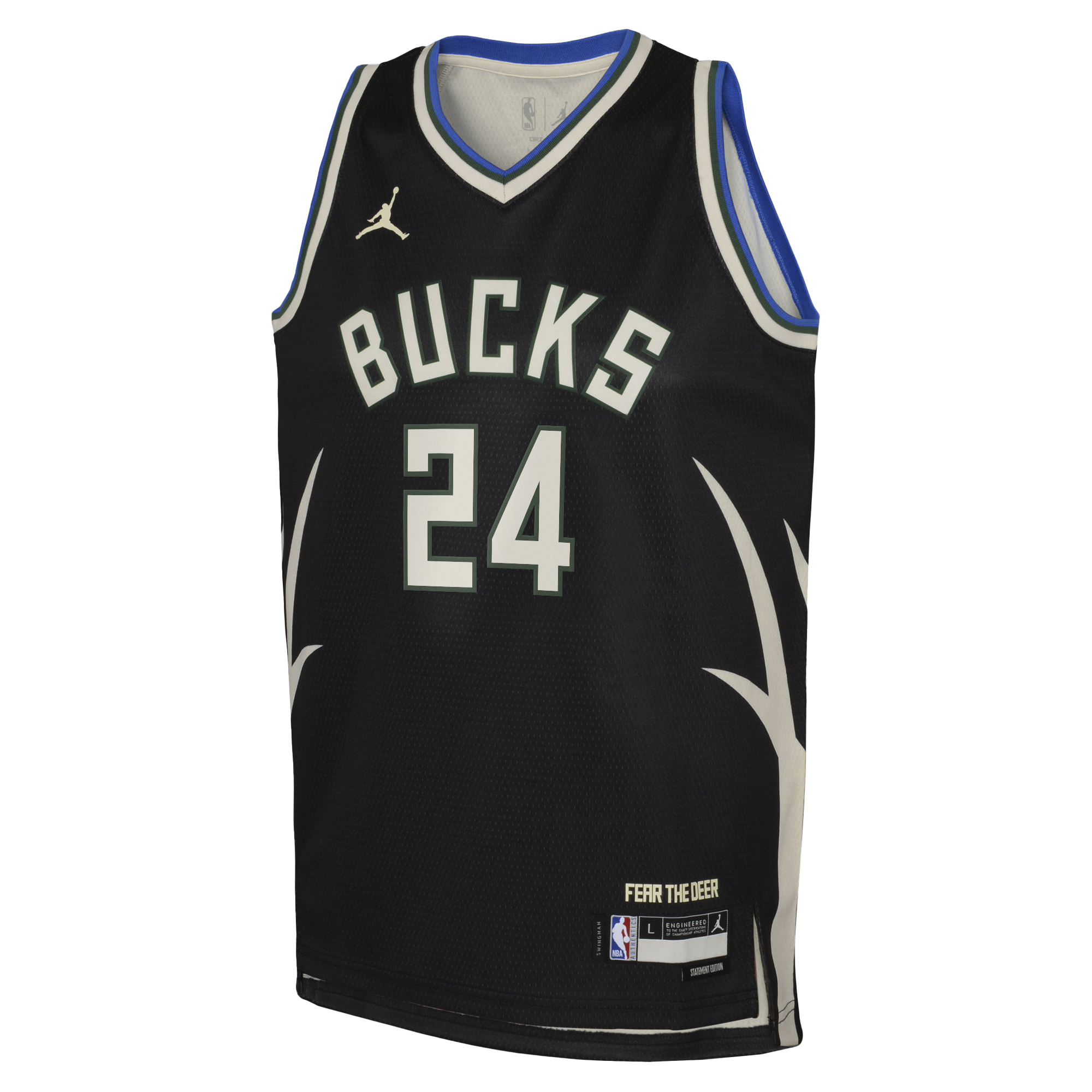 Milwaukee Bucks Jordan Brand Statement Edition Swingman Jersey - Hunter Green - Jaime Jaquez Jr. - Youth NBA Team Jersey Basketball Fan Apparel
