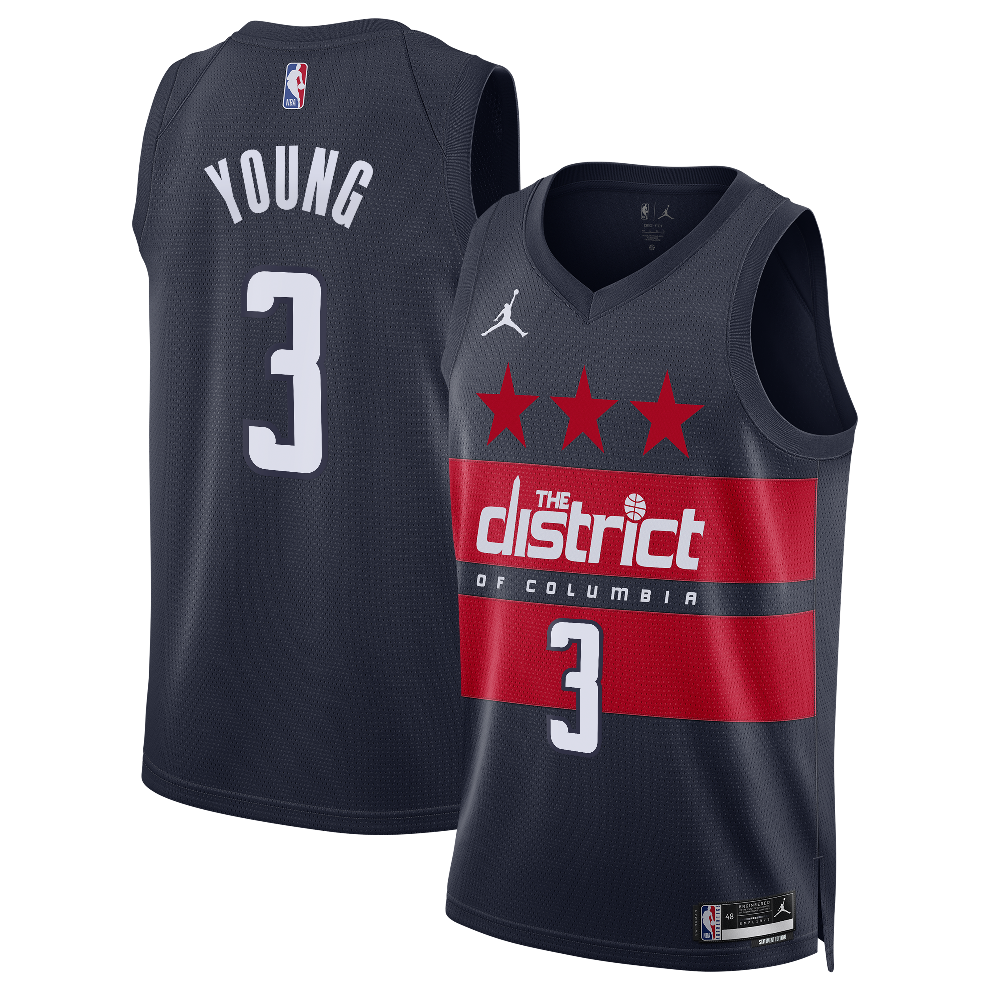 Washington Wizards Jordan Brand Statement Edition Swingman Jersey - Navy - Trae Young - Men's NBA Team Jersey Basketball Fan Apparel