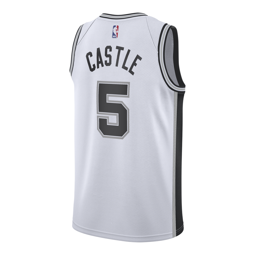 San Antonio Spurs Nike Association Edition Swingman Jersey - White - Stephon Castle - Youth NBA Team Jersey Basketball Fan Apparel