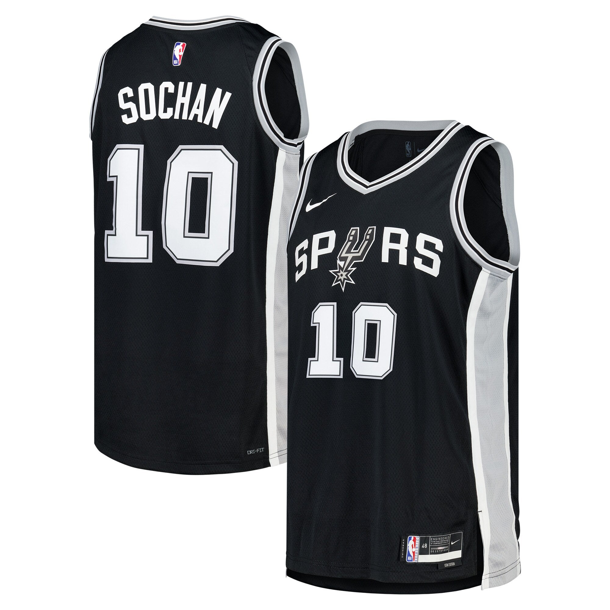 San Antonio Spurs Nike Icon Jersey - Jeremy Sochan - Unisex NBA Team Jersey Basketball Fan Apparel