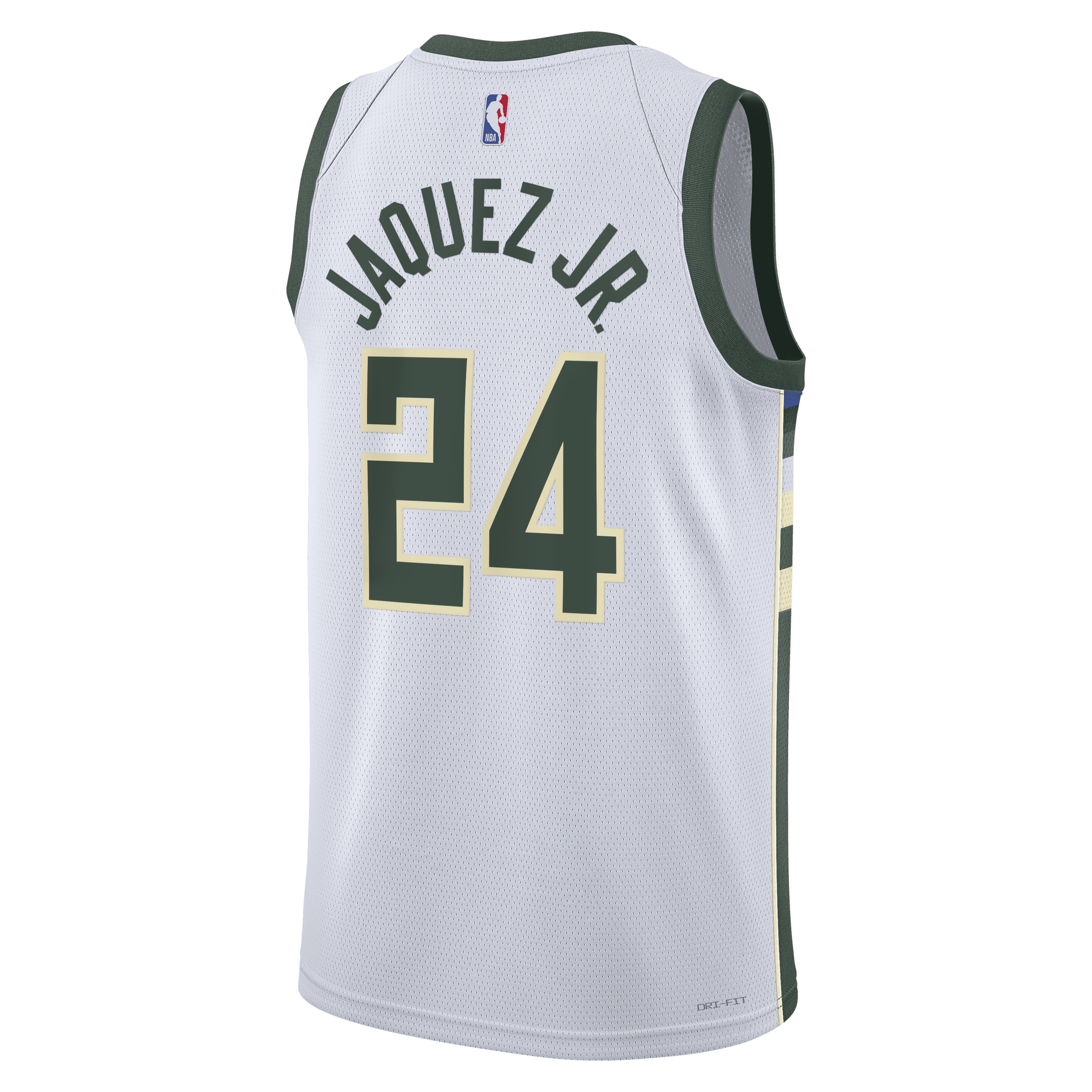 Milwaukee Bucks Nike Association Edition Swingman Jersey - White - Jaime Jaquez Jr. - Unisex NBA Team Jersey Basketball Fan Apparel