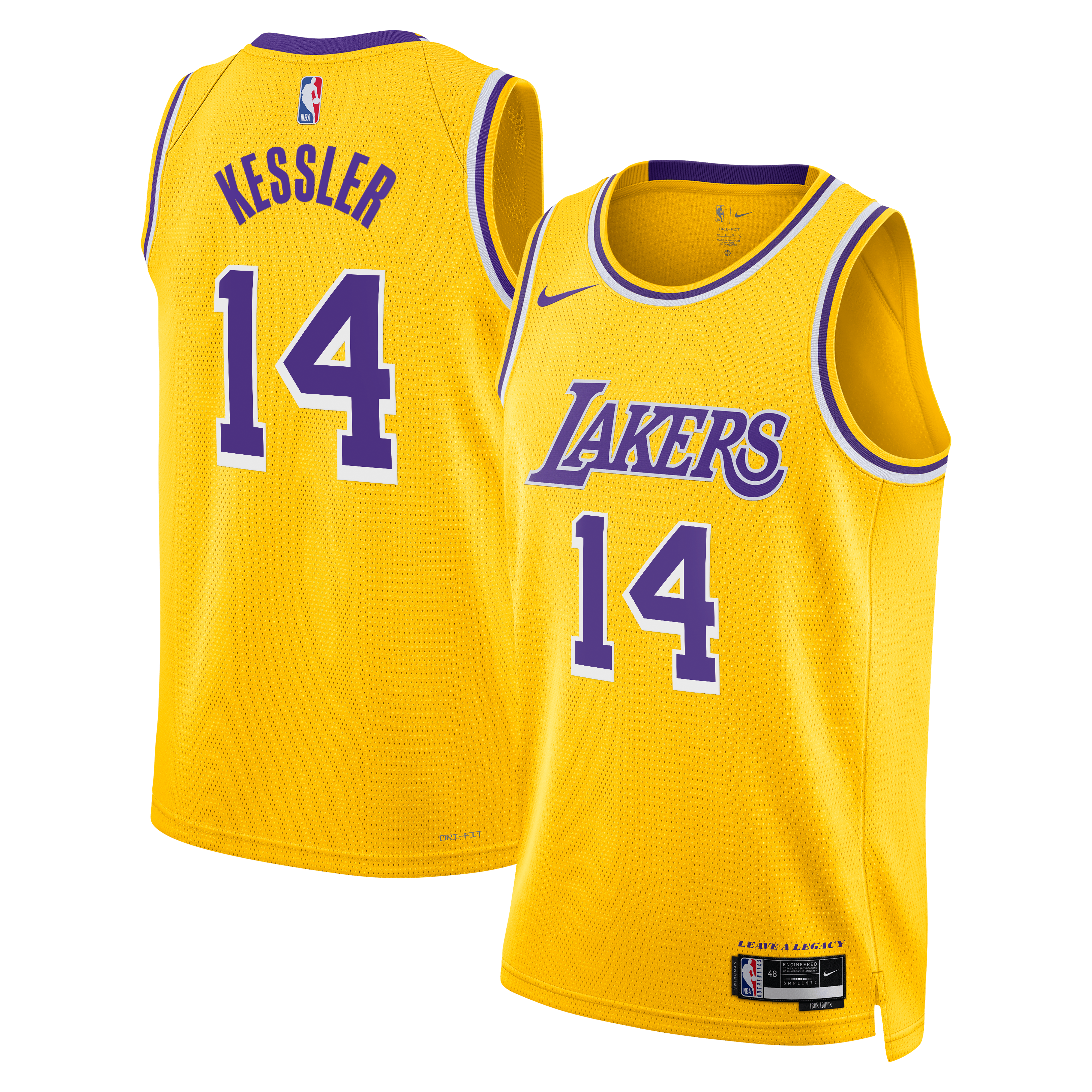 Los Angeles Lakers Nike Icon Edition Swingman Jersey - Gold - Walker Kessler - Unisex NBA Team Jersey Basketball Fan Apparel