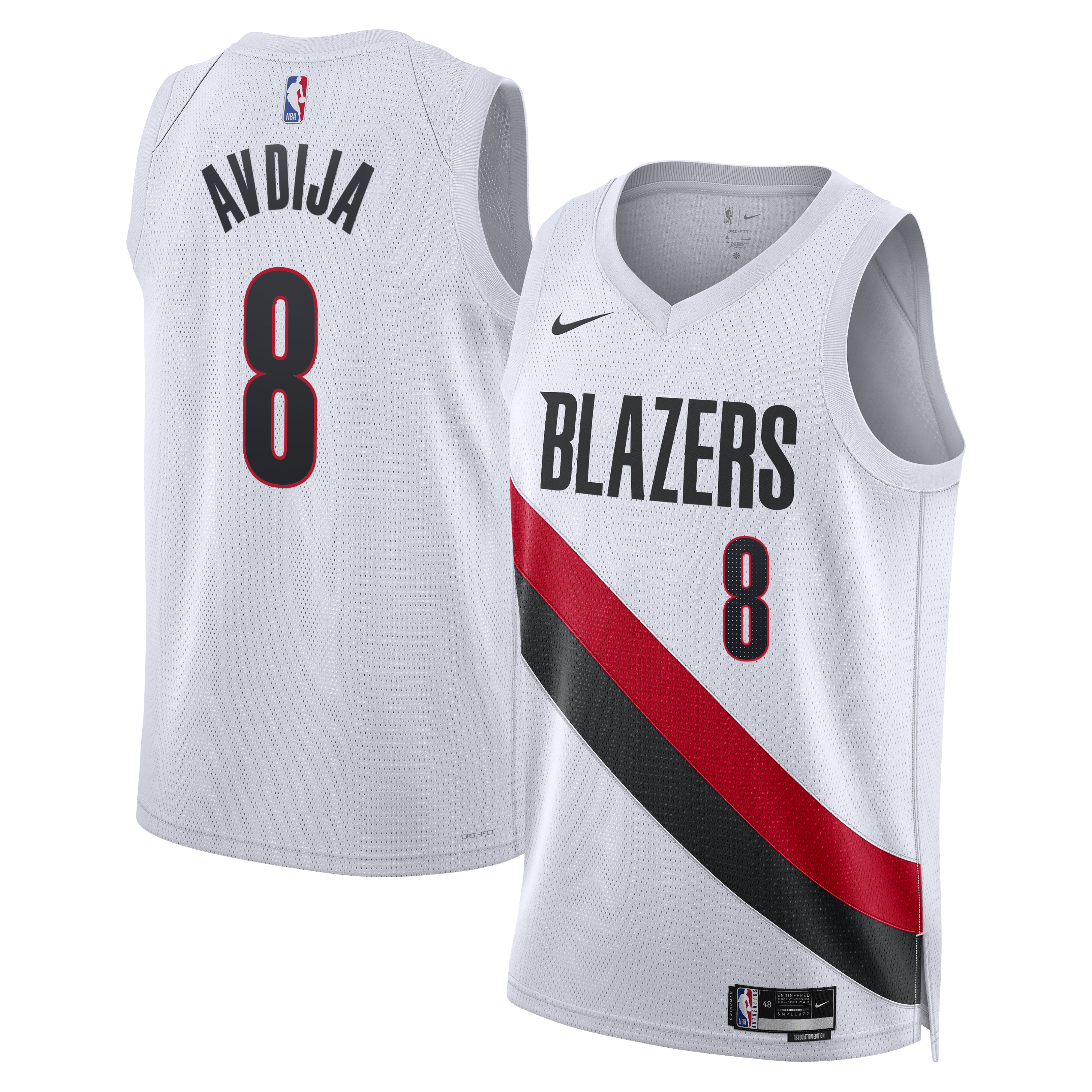 Portland Trail Blazers Nike Replica Association Edition Swingman Jersey - White - Deni Avdija - Unisex NBA Team Jersey Basketball Fan Apparel