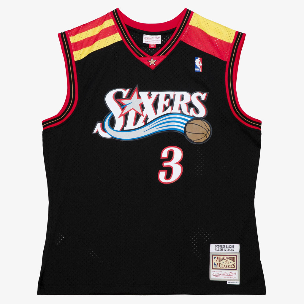 Philadelphia 76ers Mitchell & Ness Allen Iverson 2006 Alternate Spain Authentic Jersey - Black NBA Team Jersey Basketball Fan Apparel