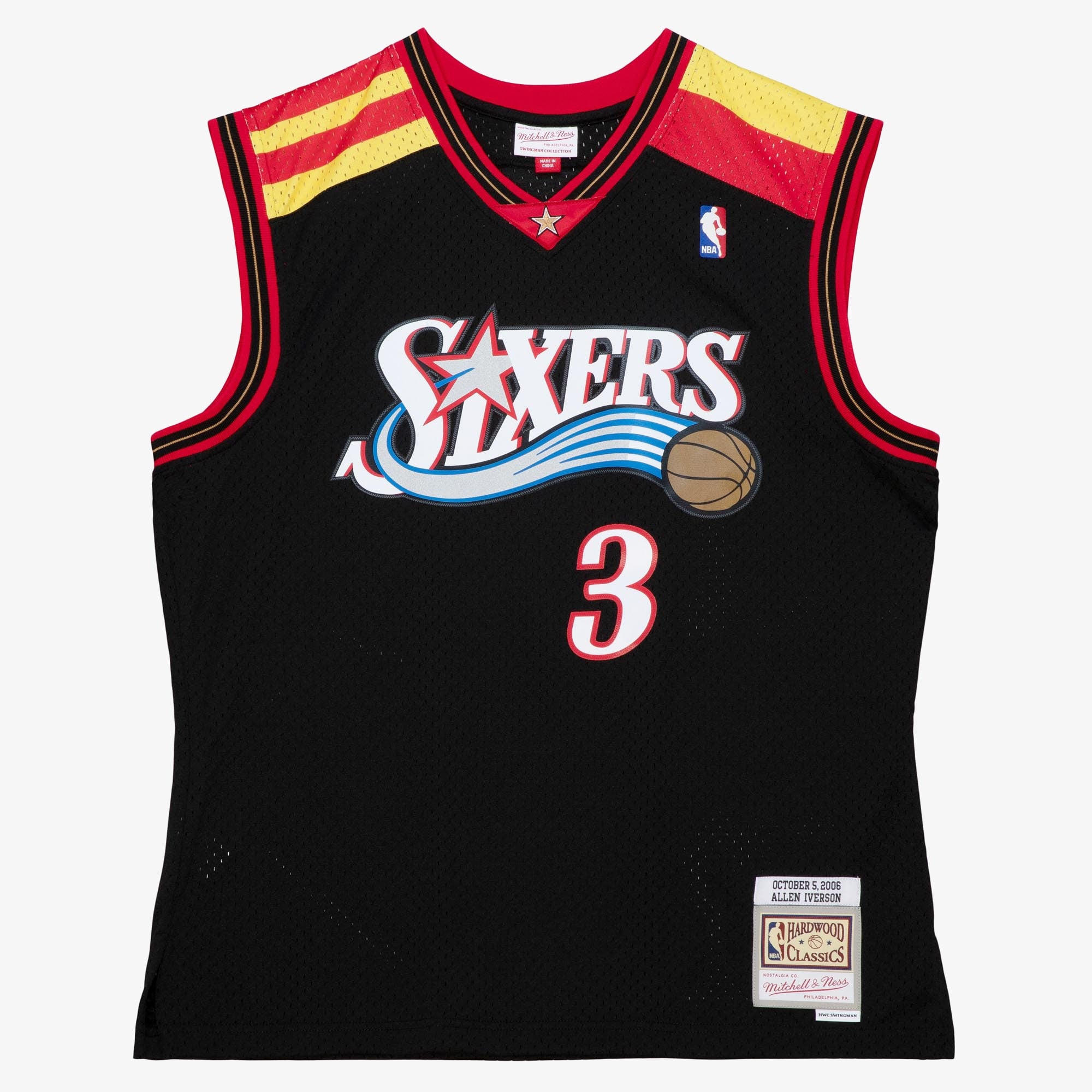 Philadelphia 76ers Mitchell & Ness Allen Iverson 2006 Alternate Spain Authentic Jersey - Black NBA Team Jersey Basketball Fan Apparel