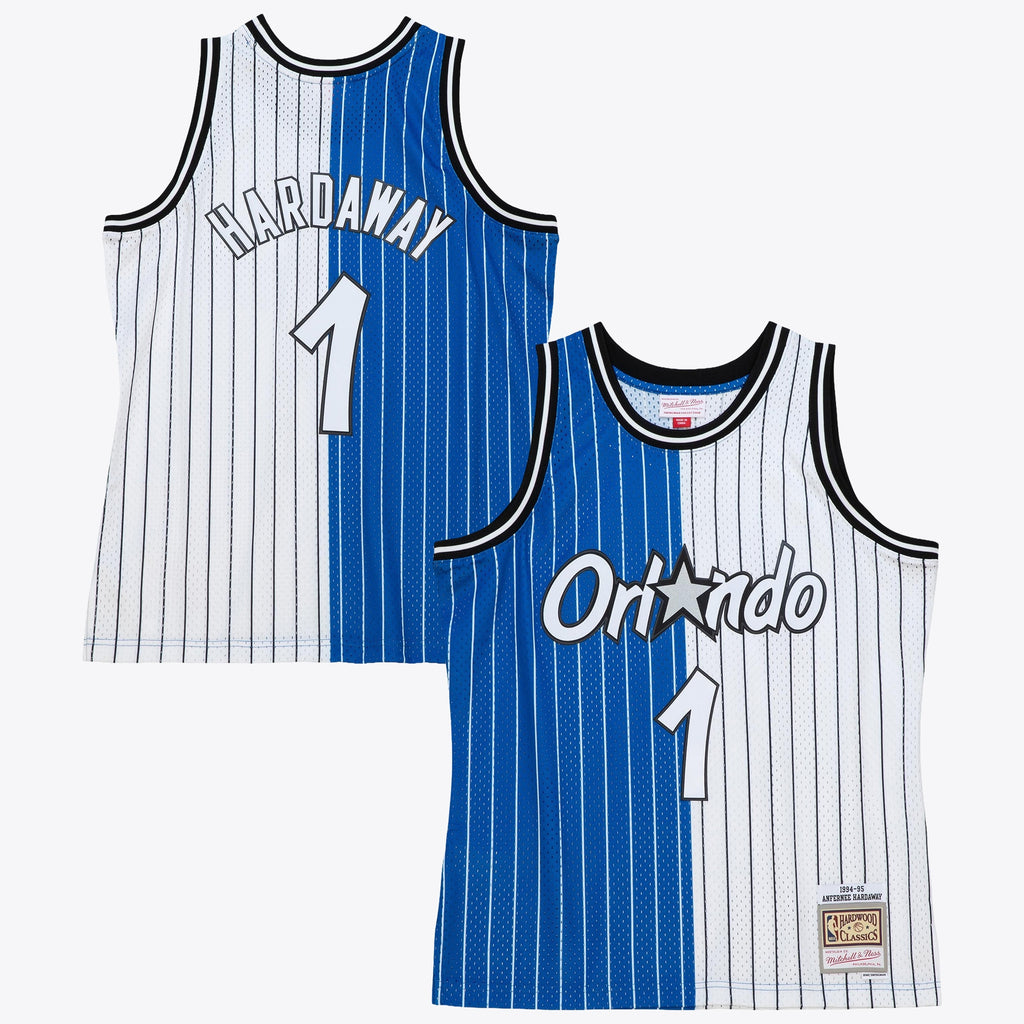 Orlando Magic Mitchell & Ness Anfernee Hardaway 1994 Split Swingman Jersey - Blue/White NBA Team Jersey Basketball Fan Apparel