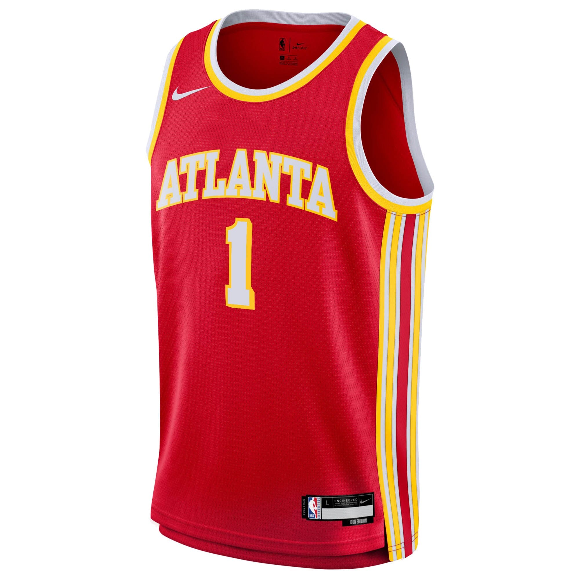 Atlanta Hawks Nike Icon Edition Swingman Jersey - Red - Jalen Johnson - Youth NBA Team Jersey Basketball Fan Apparel
