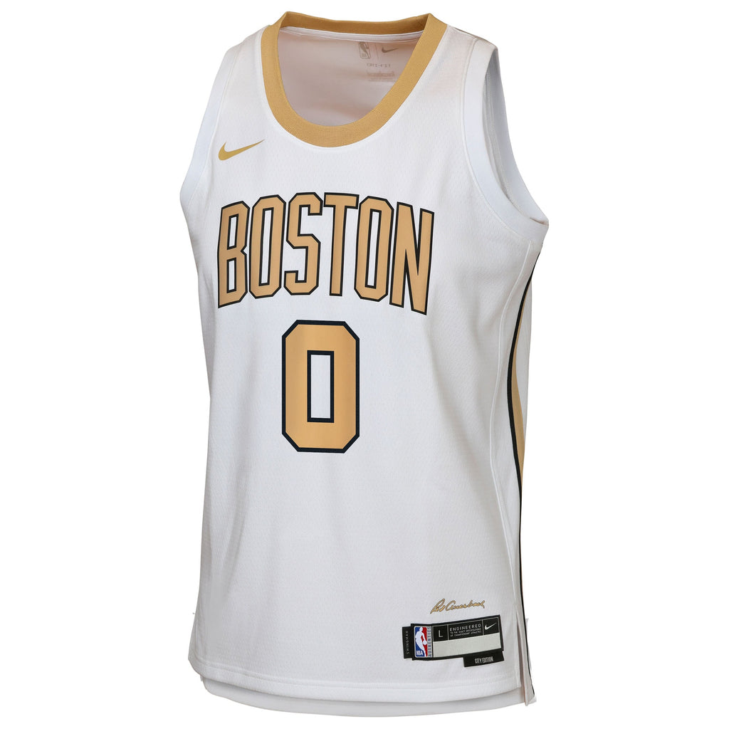 Boston Celtics Nike 2025/26 City Edition Swingman Jersey - White - Jayson Tatum - Youth NBA Team Jersey Basketball Fan Apparel