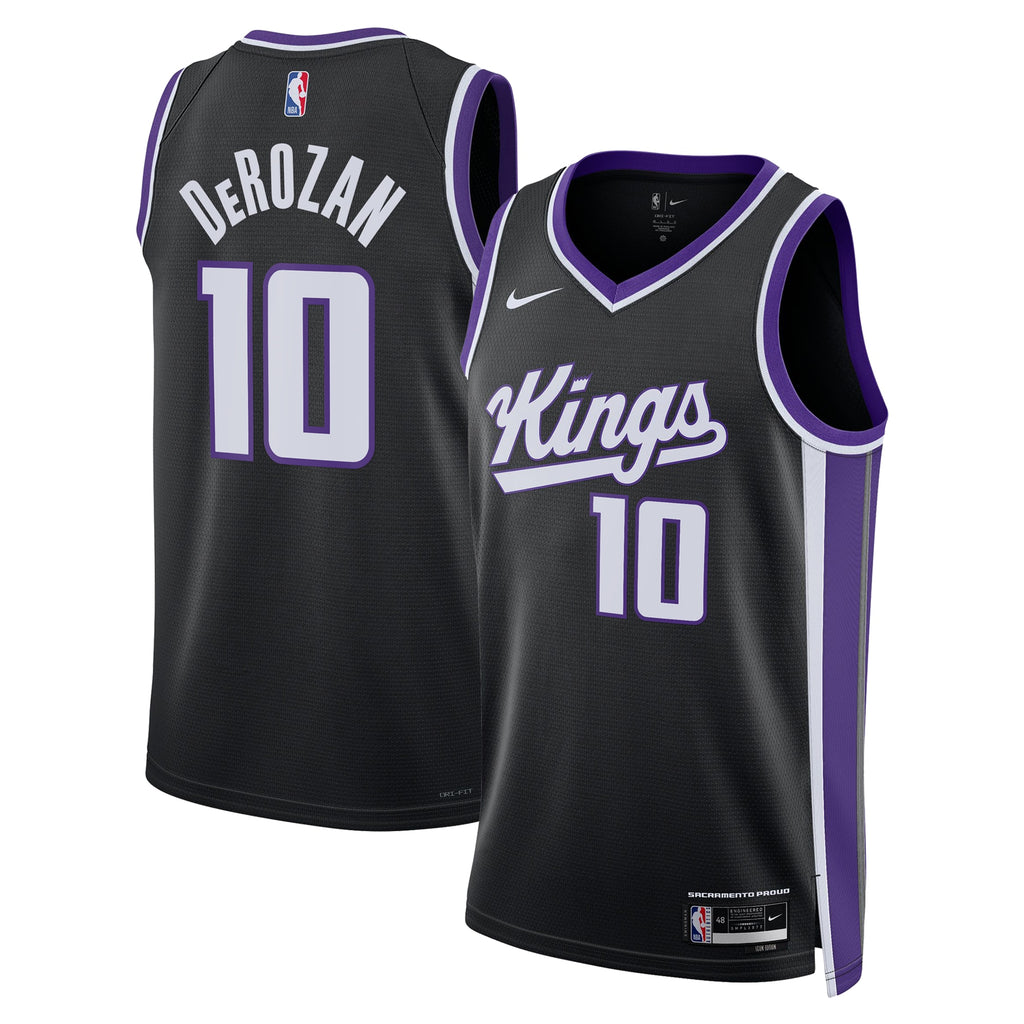 Sacramento Kings Nike Icon Edition Swingman Jersey - Black - DeMar DeRozan - Unisex NBA Team Jersey Basketball Fan Apparel