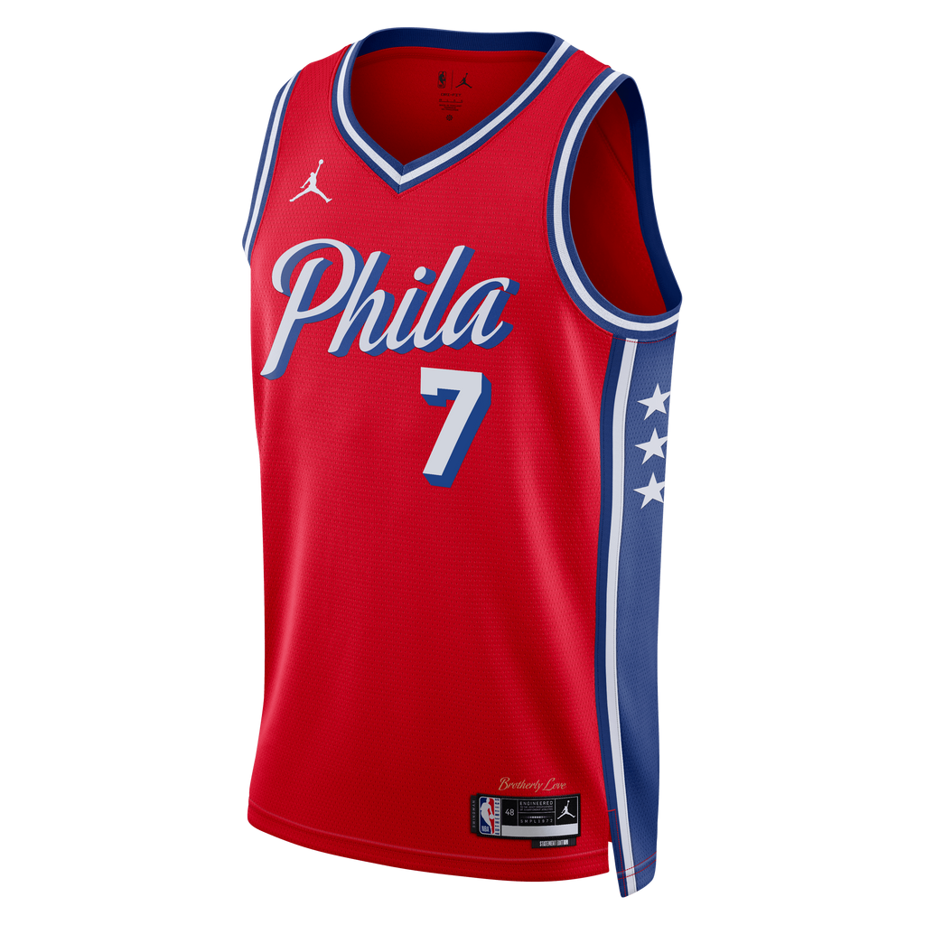 hiladelphia 76ers Jordan Brand Statement Edition Swingman Jersey - Red - Jaylen Brown - Unisex NBA Team Jersey Basketball Fan Apparel