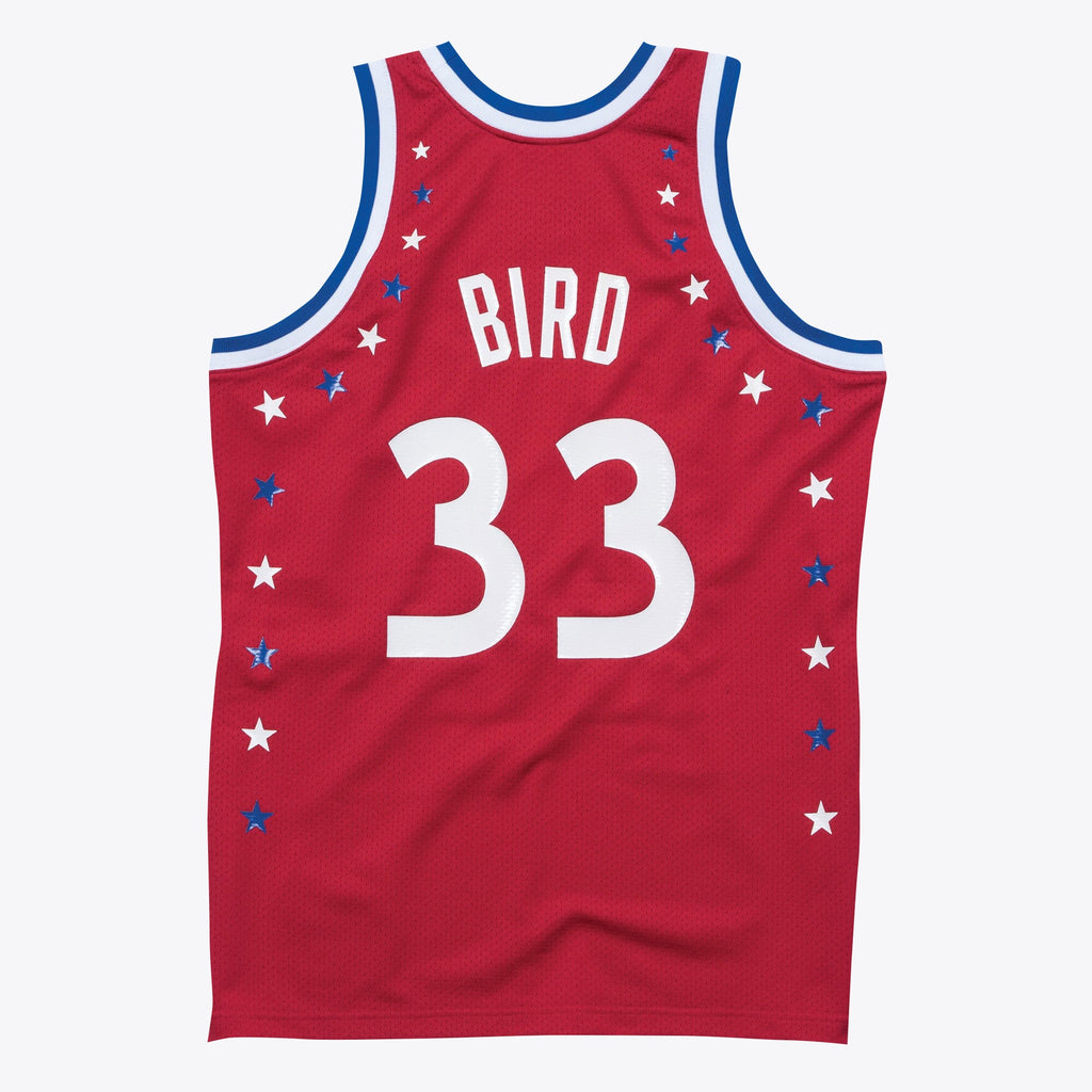 NBA All-Star East Mitchell & Ness Larry Bird Authentic All-Star Jersey - Scarlett - Men's NBA Team Jersey Basketball Fan Apparel