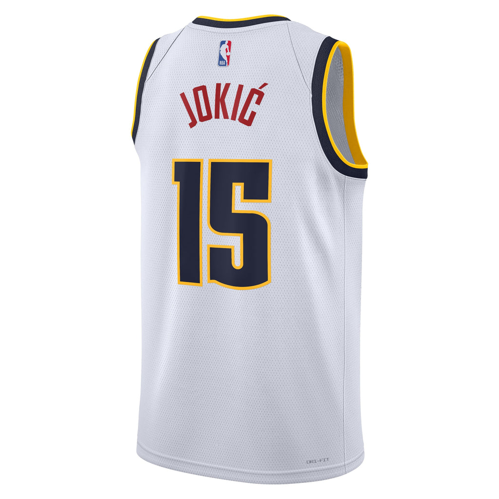 Denver Nuggets Nike Association Swingman Jersey - White - Nikola Jokić - Youth NBA Team Jersey Basketball Fan Apparel