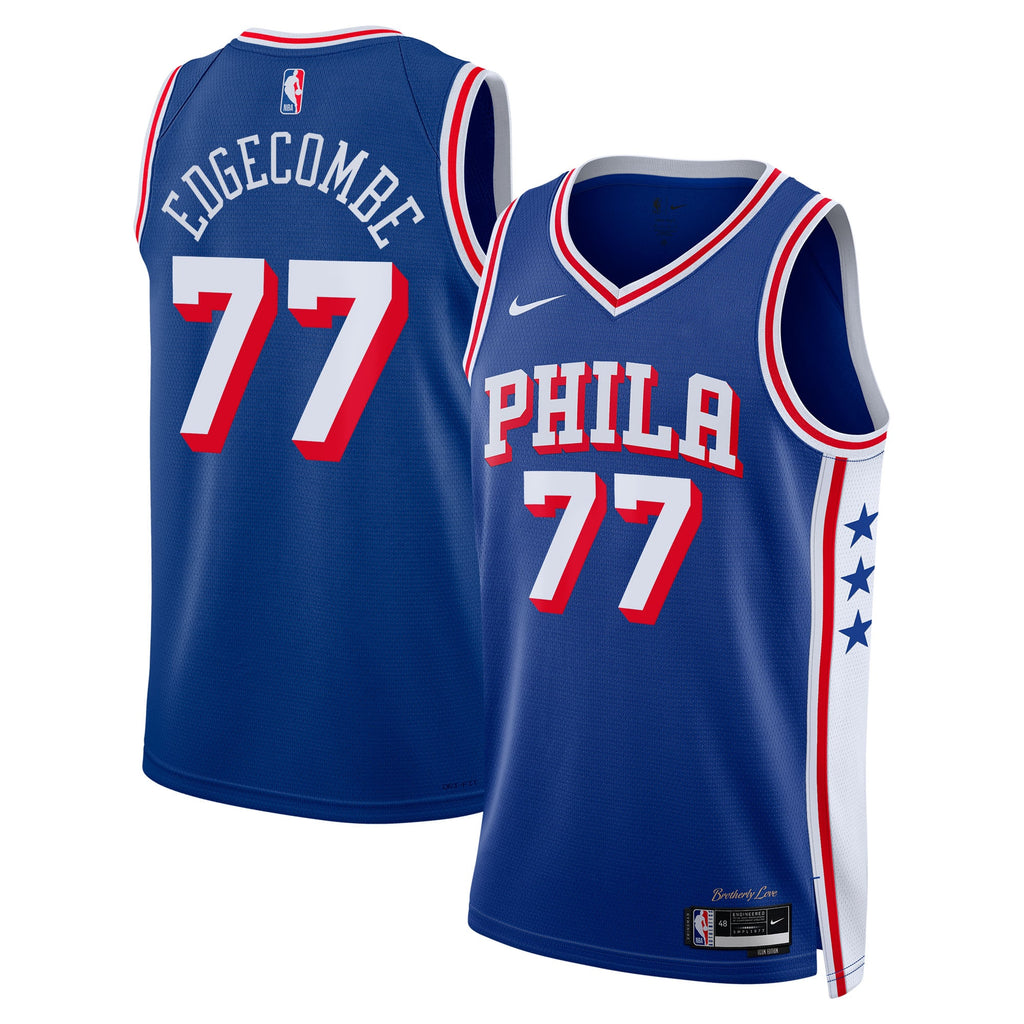 Philadelphia 76ers Nike Icon Edition Swingman Jersey - Royal - VJ Edgecombe - Youth NBA Team Jersey Basketball Fan Apparel
