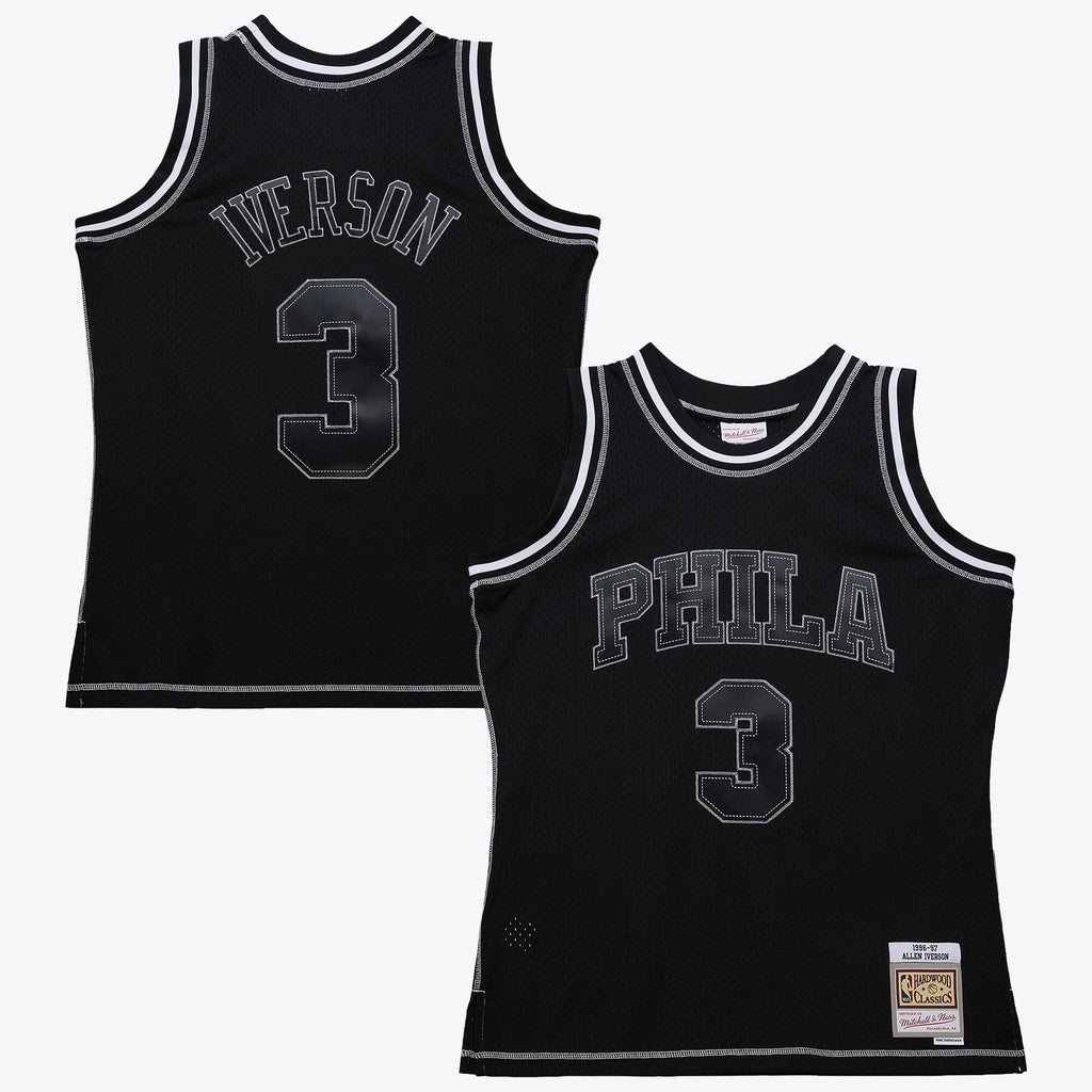 Philadelphia 76ers Mitchell & Ness Allen Iverson 1996 Contrast 2K Swingman Jersey - Black NBA Team Jersey Basketball Fan Apparel