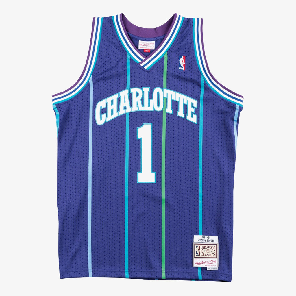 Charlotte Hornets Mitchell & Ness Muggsy Bogues 1994 Swingman Alternate Authentic Jersey - Purple NBA Team Jersey Basketball Fan Apparel