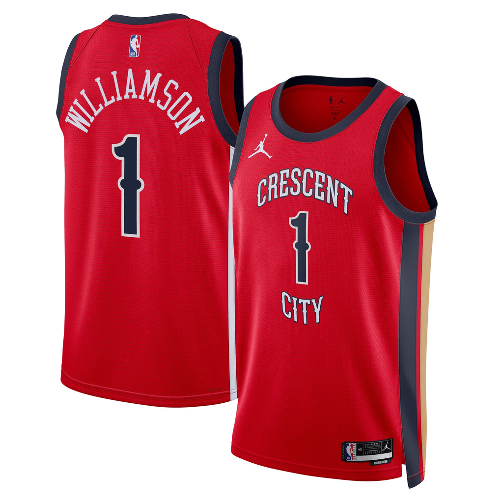 New Orleans Pelicans Jordan Brand Statement Edition Swingman Jersey - Red - Zion Williamson - Unisex NBA Team Jersey Basketball Fan Apparel