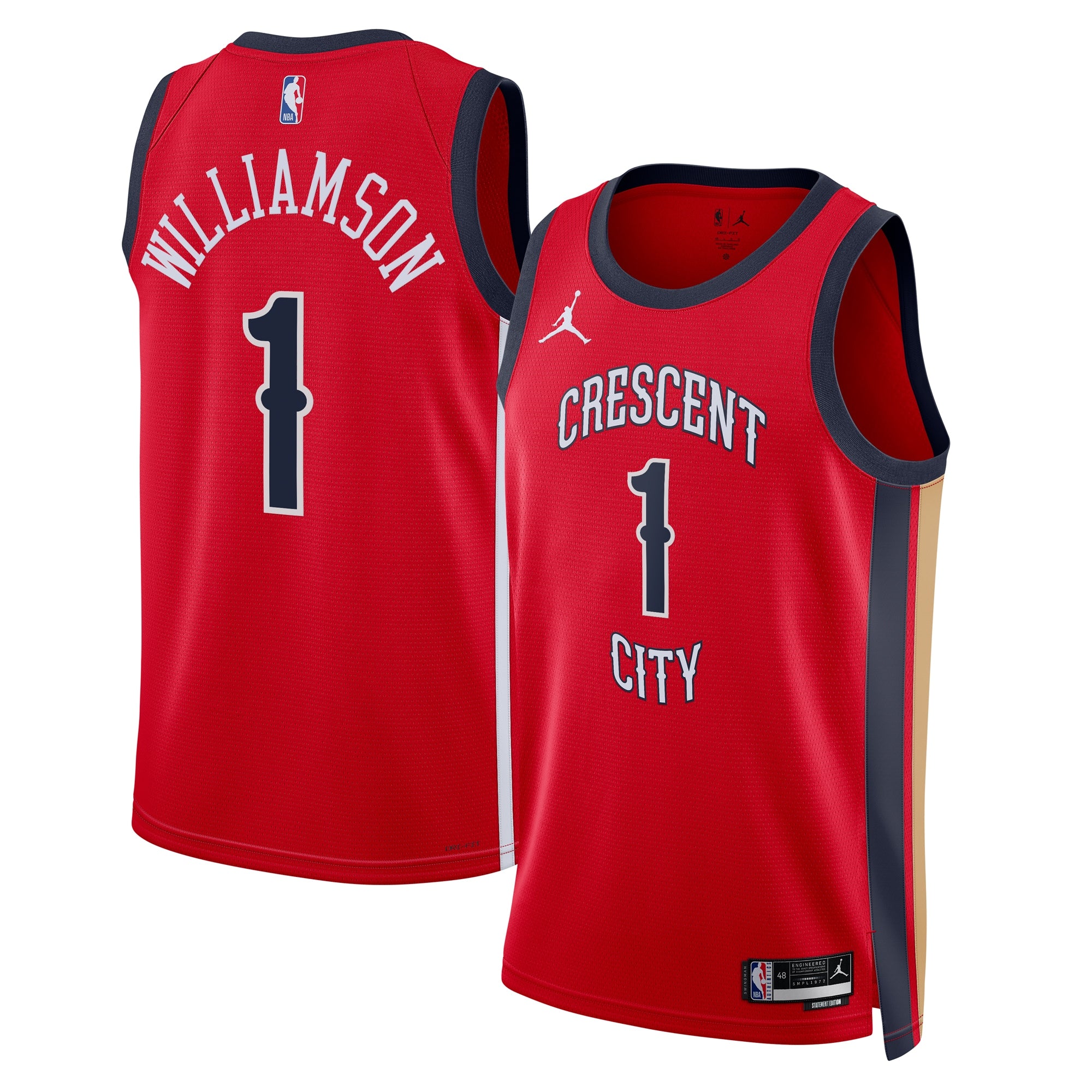 New Orleans Pelicans Jordan Brand Statement Edition Swingman Jersey - Red - Zion Williamson - Unisex NBA Team Jersey Basketball Fan Apparel