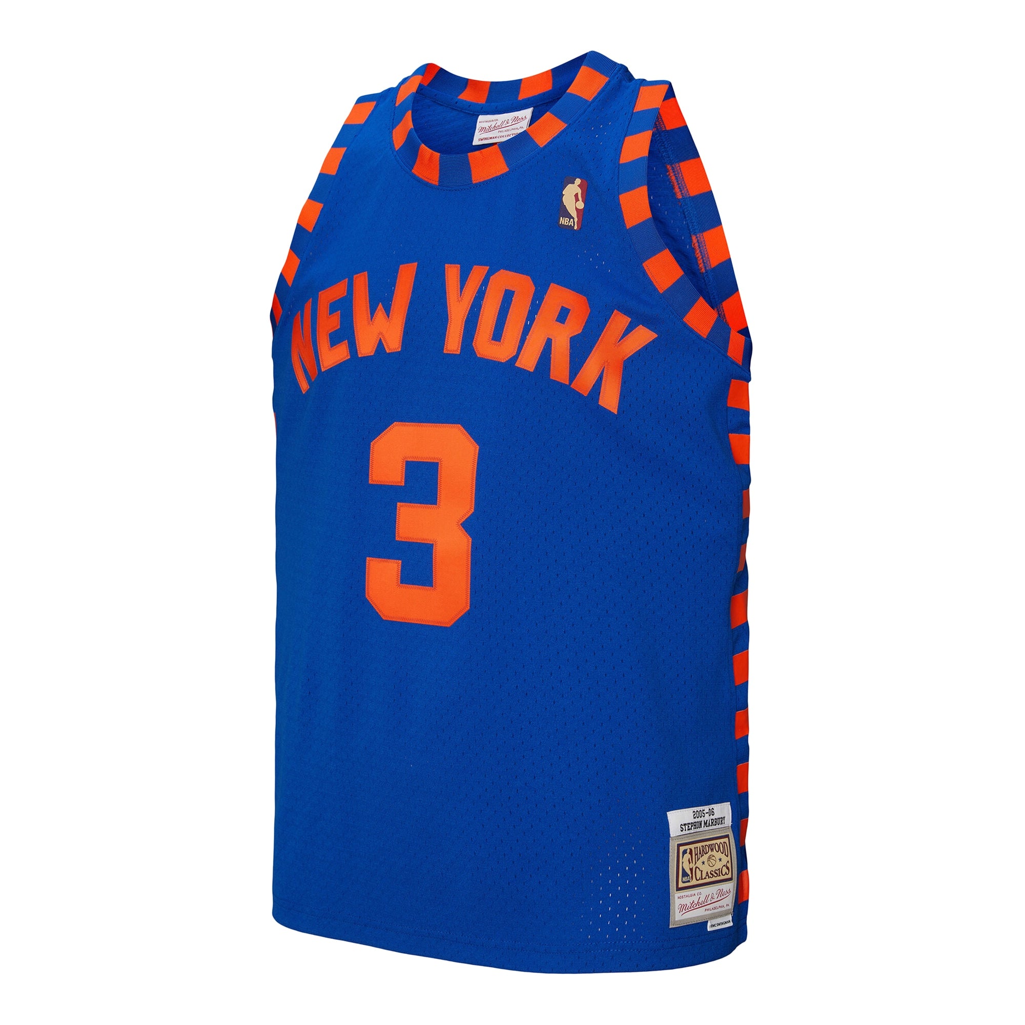 New York Knicks Mitchell & Ness Stephon Marbury 2005/06 Hardwood Classics Swingman Jersey - Blue - Men's NBA Team Jersey Basketball Fan Apparel