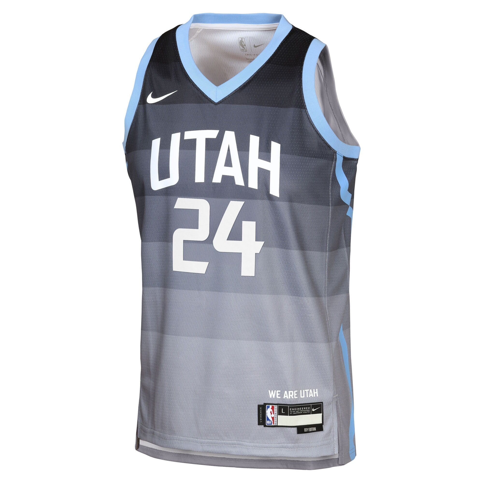 Utah Jazz Nike 2025/26 City Edition Swingman Jersey - Gray - Walker Kessler - Youth NBA Team Jersey Basketball Fan Apparel