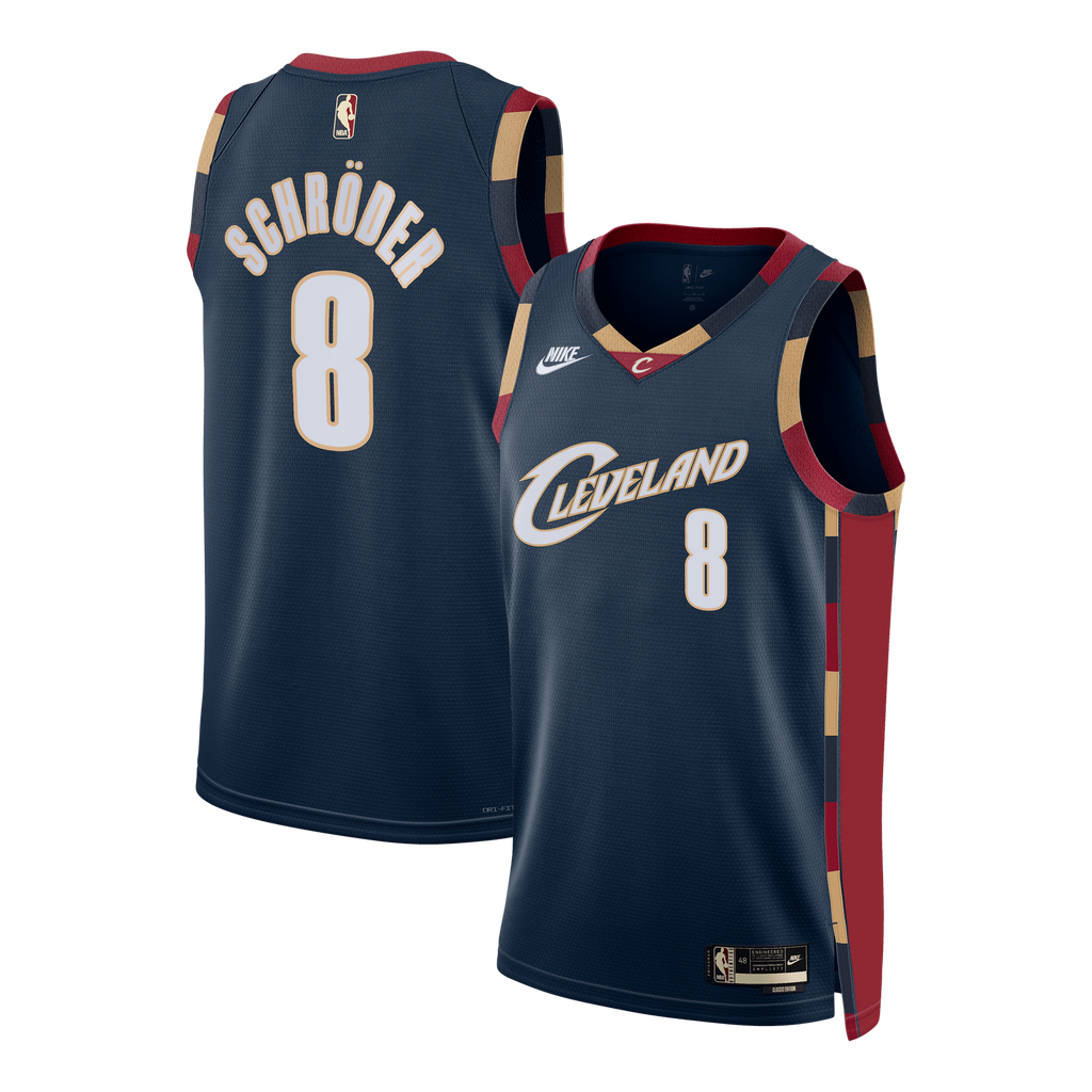 Cleveland Cavaliers Nike Classic Edition Swingman Jersey - Navy - Dennis Schröder - Unisex NBA Team Jersey Basketball Fan Apparel