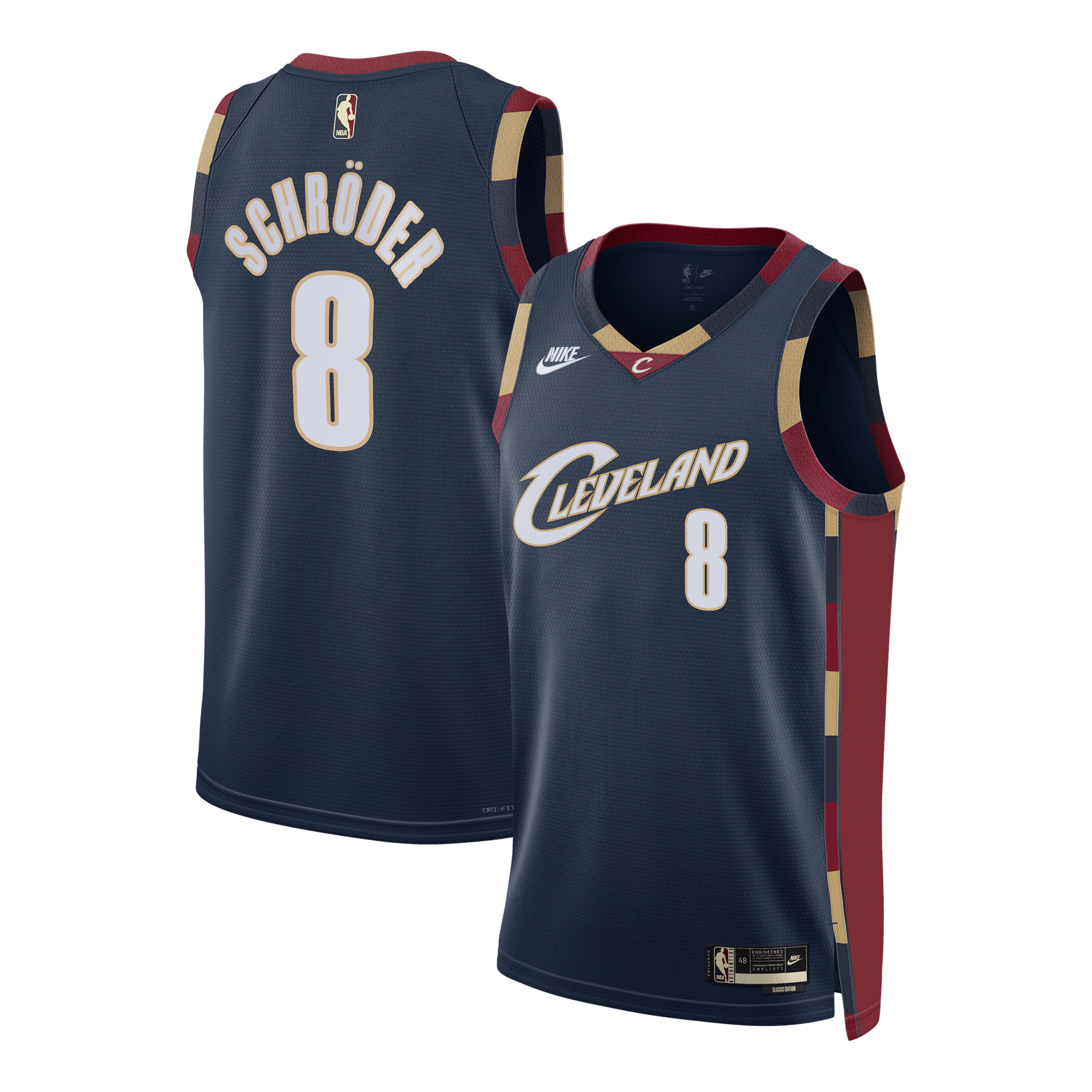 Cleveland Cavaliers Nike Classic Edition Swingman Jersey - Navy - Dennis Schröder - Unisex NBA Team Jersey Basketball Fan Apparel