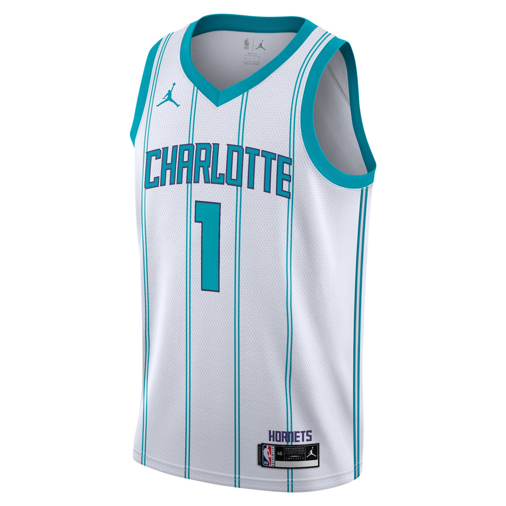 Charlotte Hornets Jordan Brand Association Edition Swingman Jersey - White - LaMelo Ball - Youth NBA Team Jersey Basketball Fan Apparel