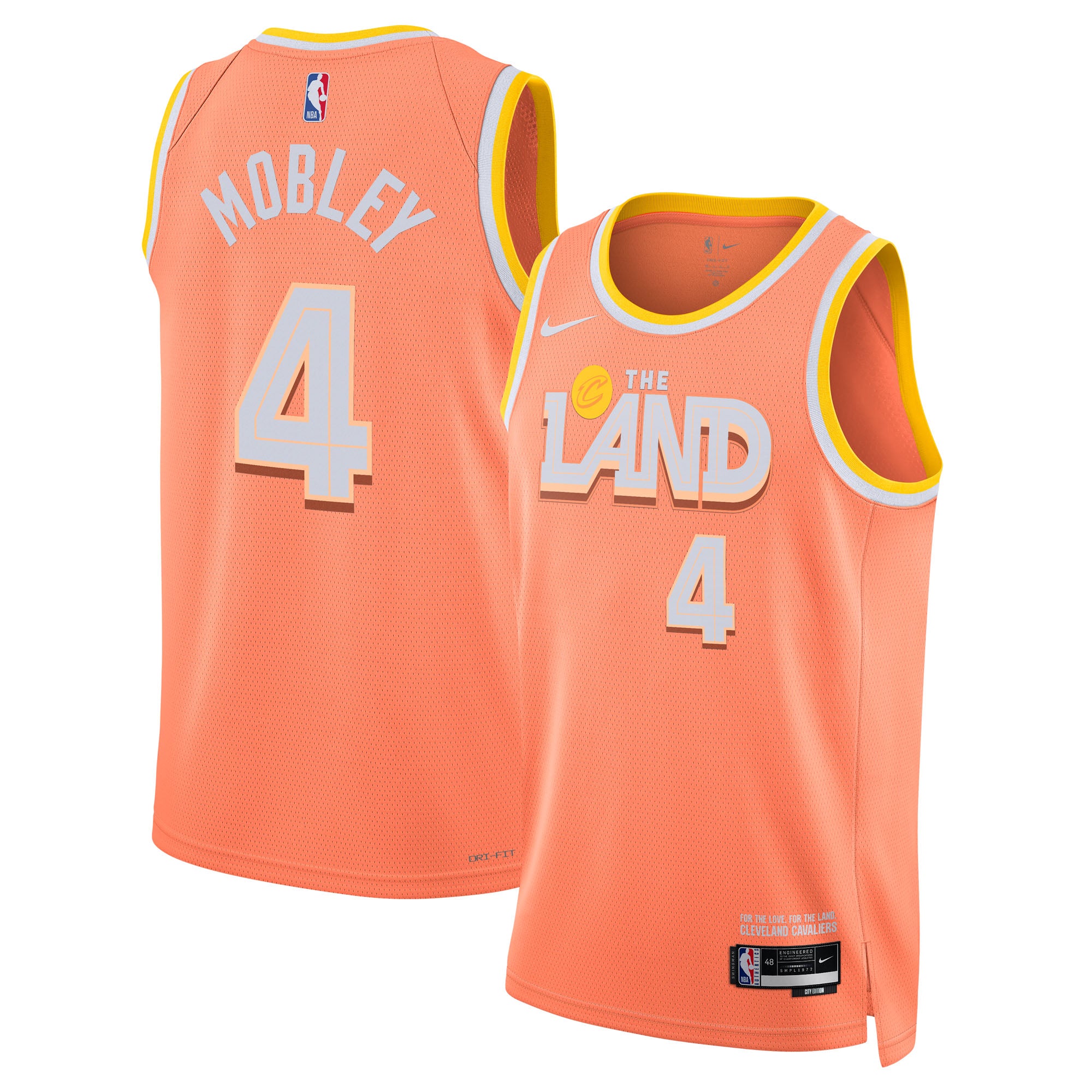 Cleveland Cavaliers Nike 2025/26 City Edition Swingman Jersey - Orange - Evan Mobley - Unisex NBA Team Jersey Basketball Fan Apparel