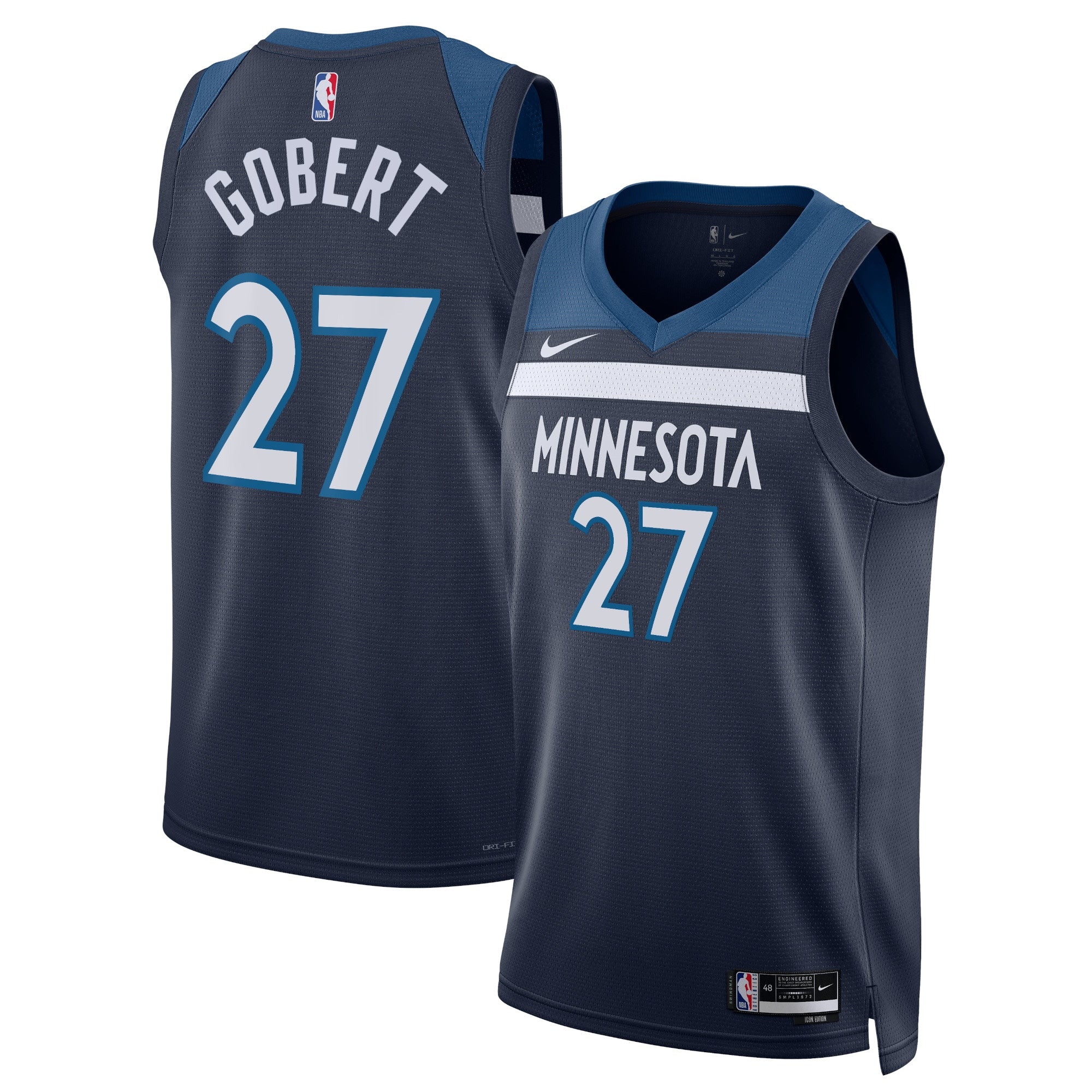 Minnesota Timberwolves Nike Icon Edition Swingman Jersey - Navy - Rudy Gobert - Unisex NBA Team Jersey Basketball Fan Apparel