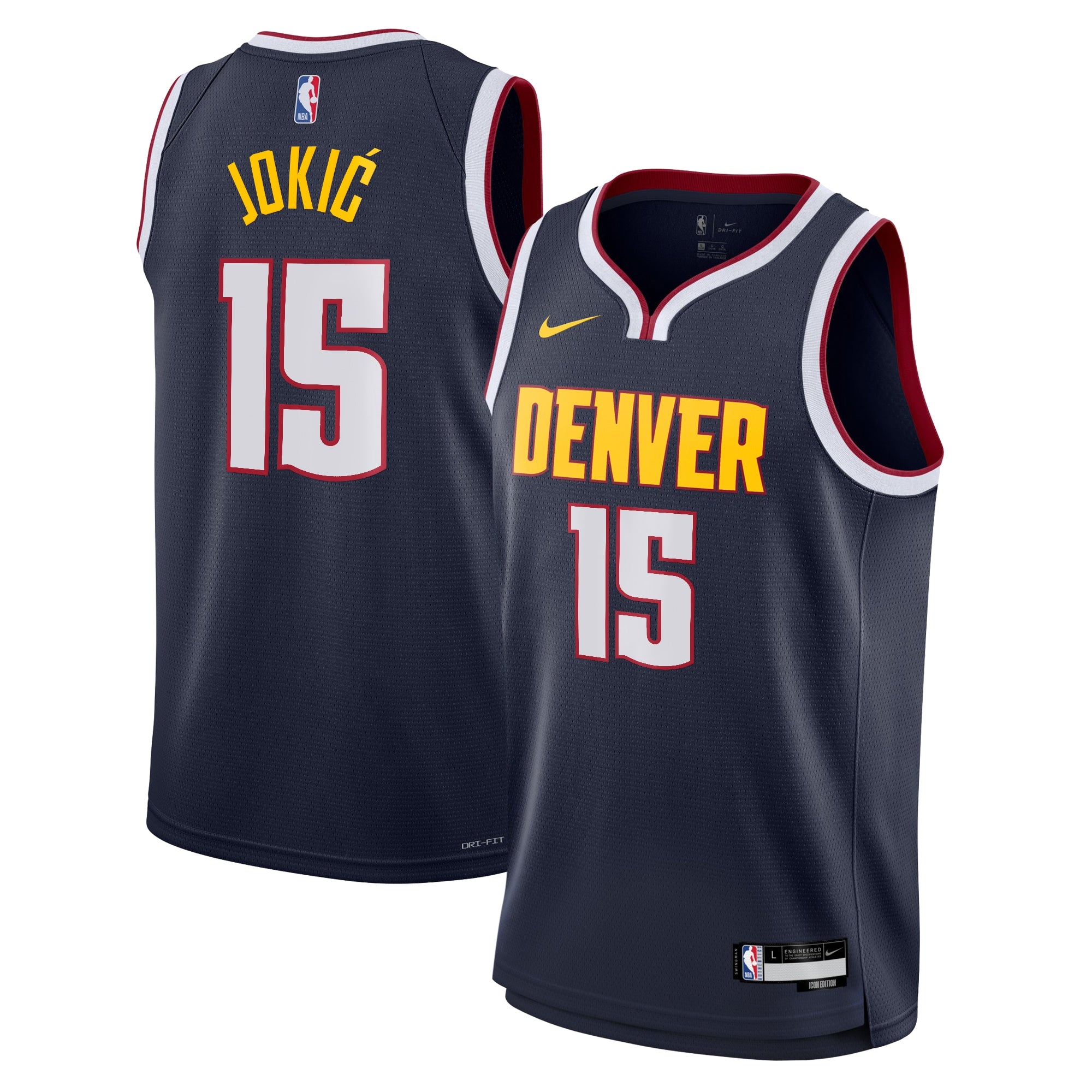 Denver Nuggets Nike Icon Swingman Jersey - Navy - Nikola Jokić - Youth NBA Team Jersey Basketball Fan Apparel