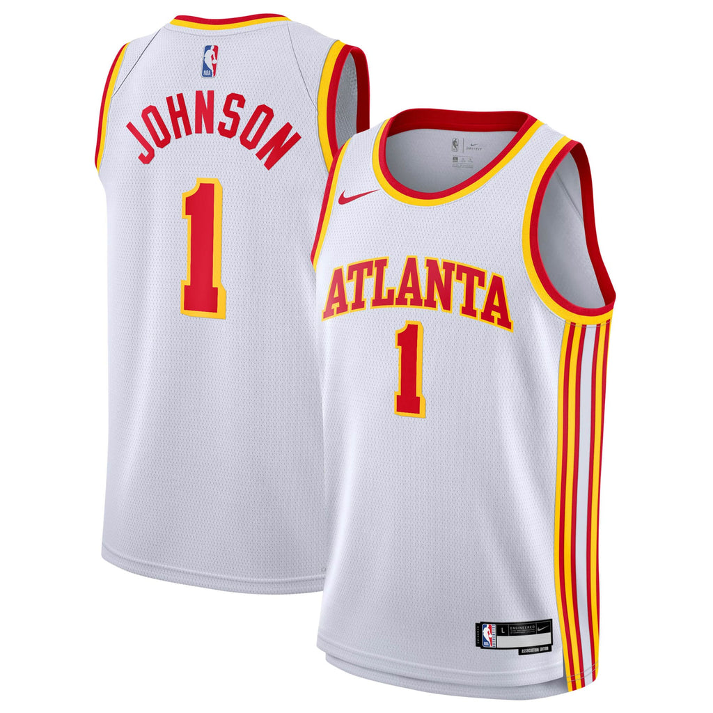 Atlanta Hawks Nike Association Edition Swingman Jersey - White - Jalen Johnson - Youth NBA Team Jersey Basketball Fan Apparel