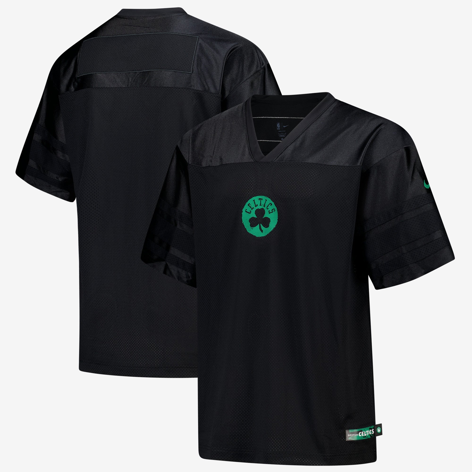Boston Celtics Nike Courtside Football Jersey - Black - Men's NBA Team Jersey Basketball Fan Apparel