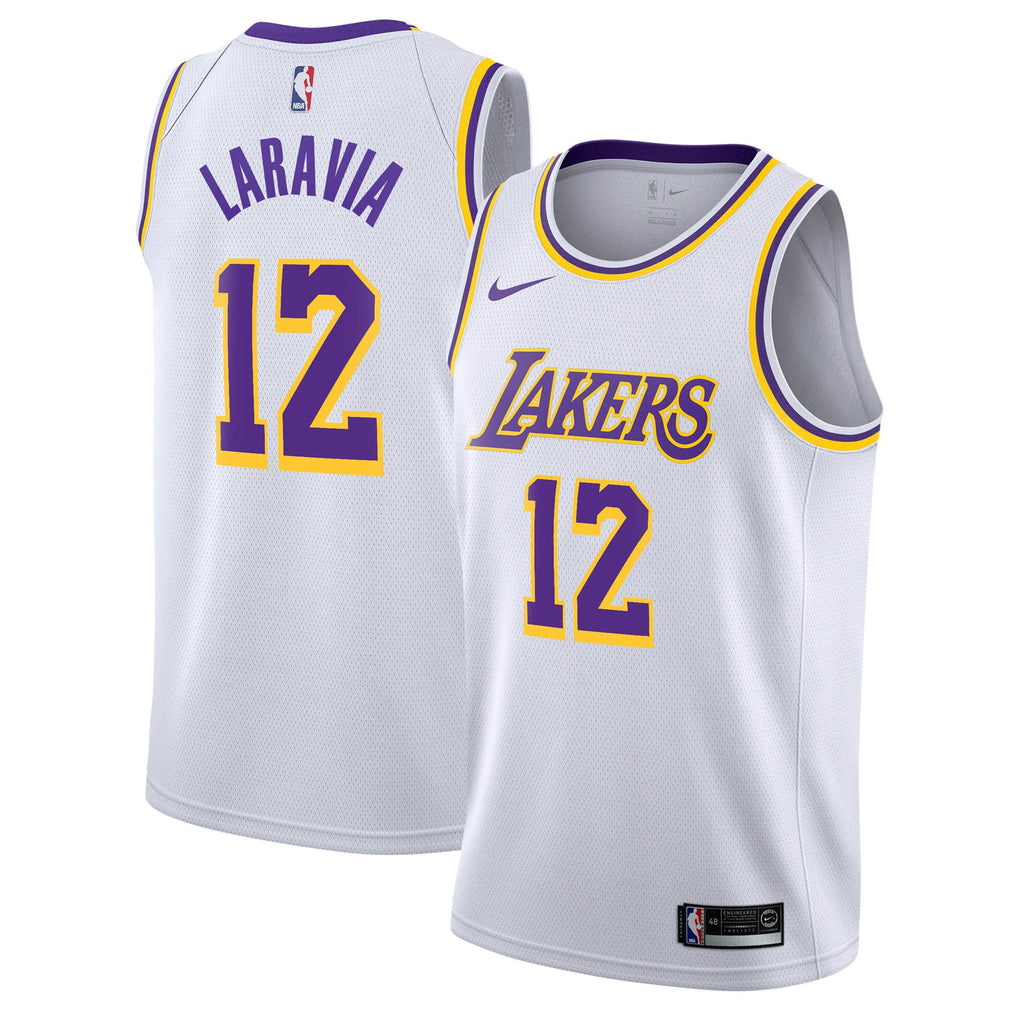 Los Angeles Lakers Nike Association Edition Swingman Jersey - White - Jake LaRavia - Youth NBA Team Jersey Basketball Fan Apparel