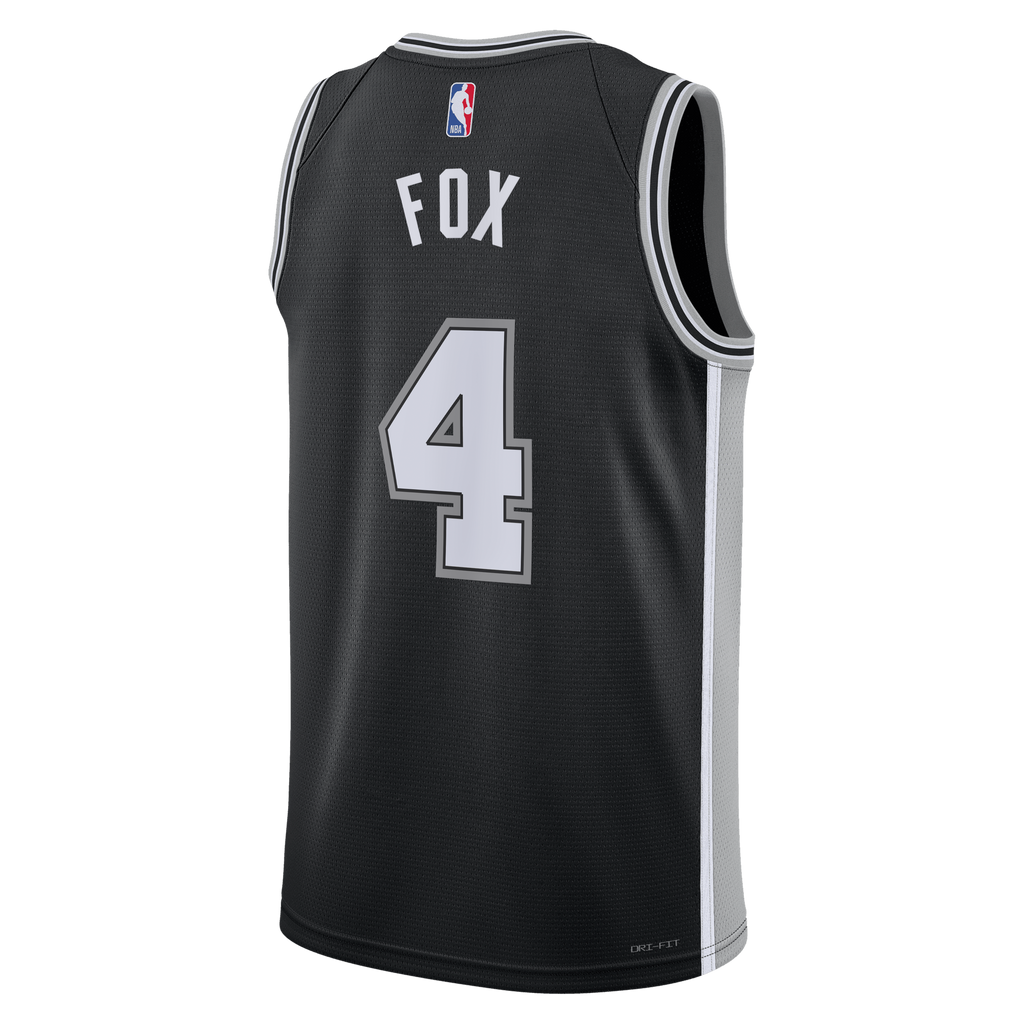 San Antonio Spurs Nike Icon Edition Swingman Jersey - Black - De'Aaron Fox - Unisex NBA Team Jersey Basketball Fan Apparel