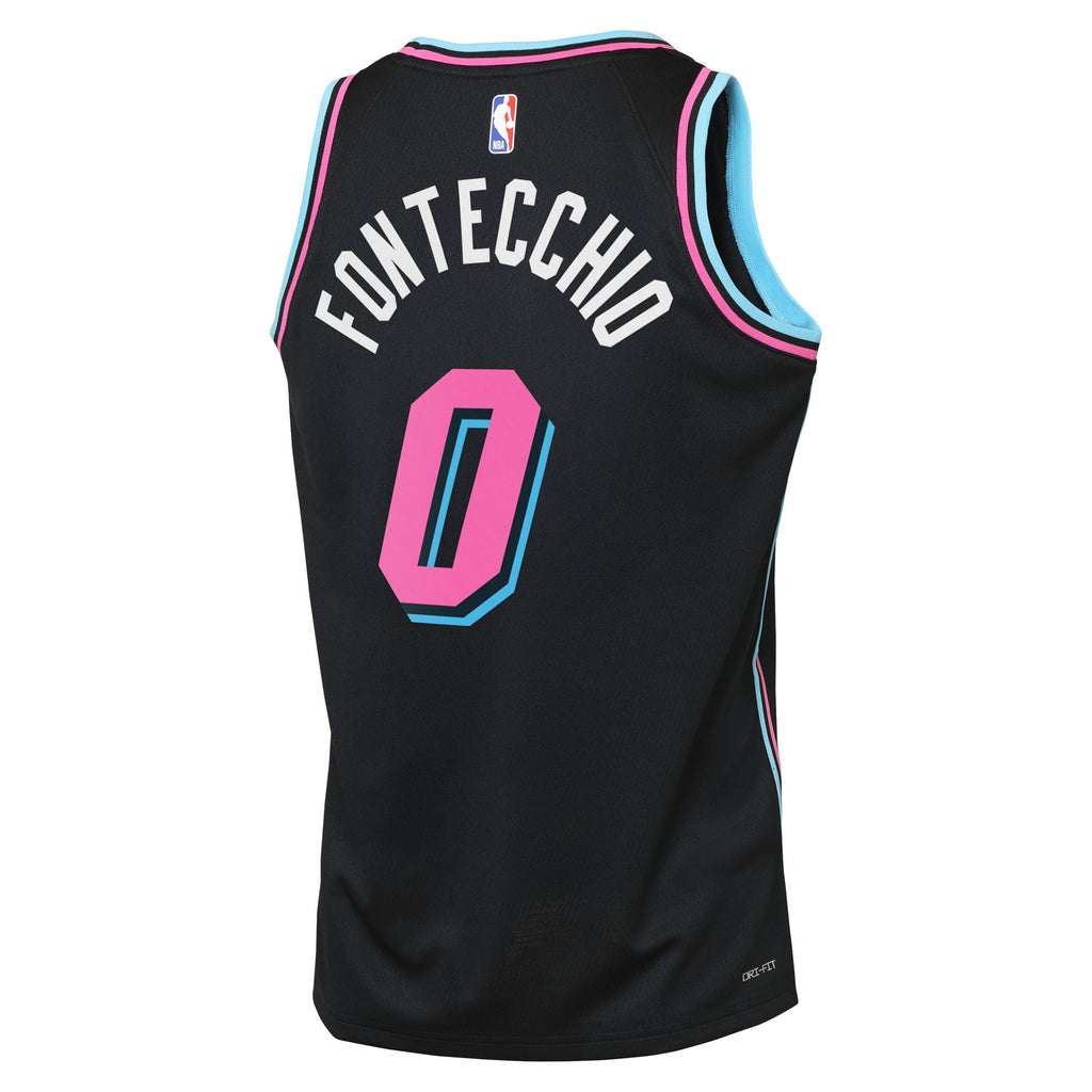Miami Heat Nike 2025/26 City Edition Swingman Player Jersey - Black - Simone Fontecchio - Youth NBA Team Jersey Basketball Fan Apparel