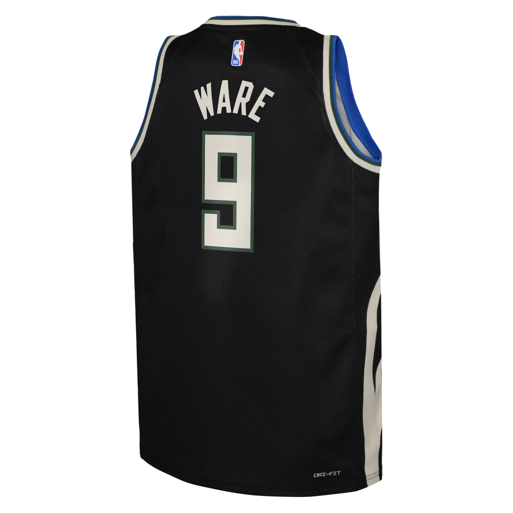 Milwaukee Bucks Jordan Brand Statement Edition Swingman Jersey - Hunter Green - Kel'el Ware - Youth NBA Team Jersey Basketball Fan Apparel