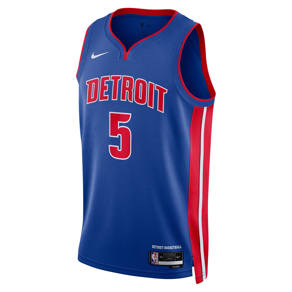 Detroit Pistons Nike Icon Swingman Jersey NBA 2024 Draft First Round Pick - Blue - Ron Holland II - Unisex NBA Team Jersey Basketball Fan Apparel
