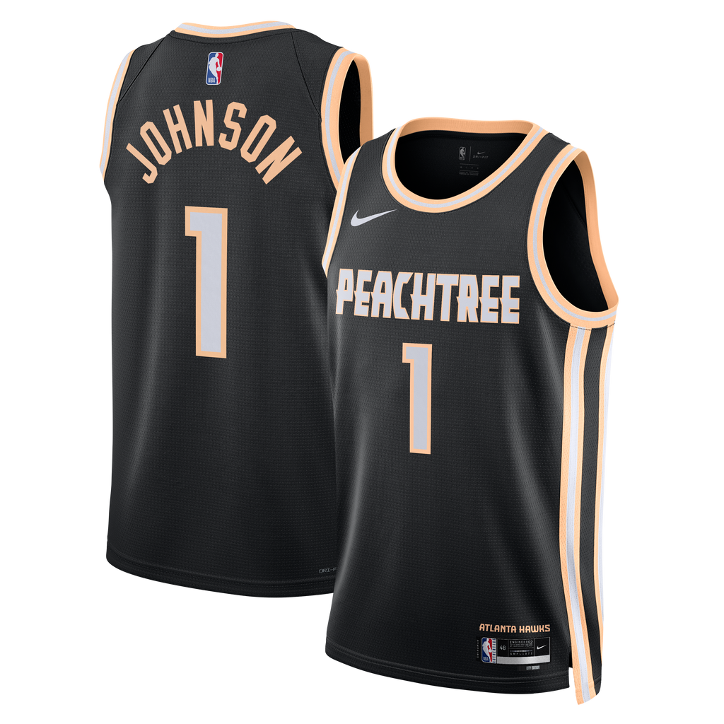 Nike Atlanta Hawks 2025/26 Nike City Edition Swingman Jersey - Black - Jalen Johnson - Unisex NBA Team Jersey Basketball Fan Apparel
