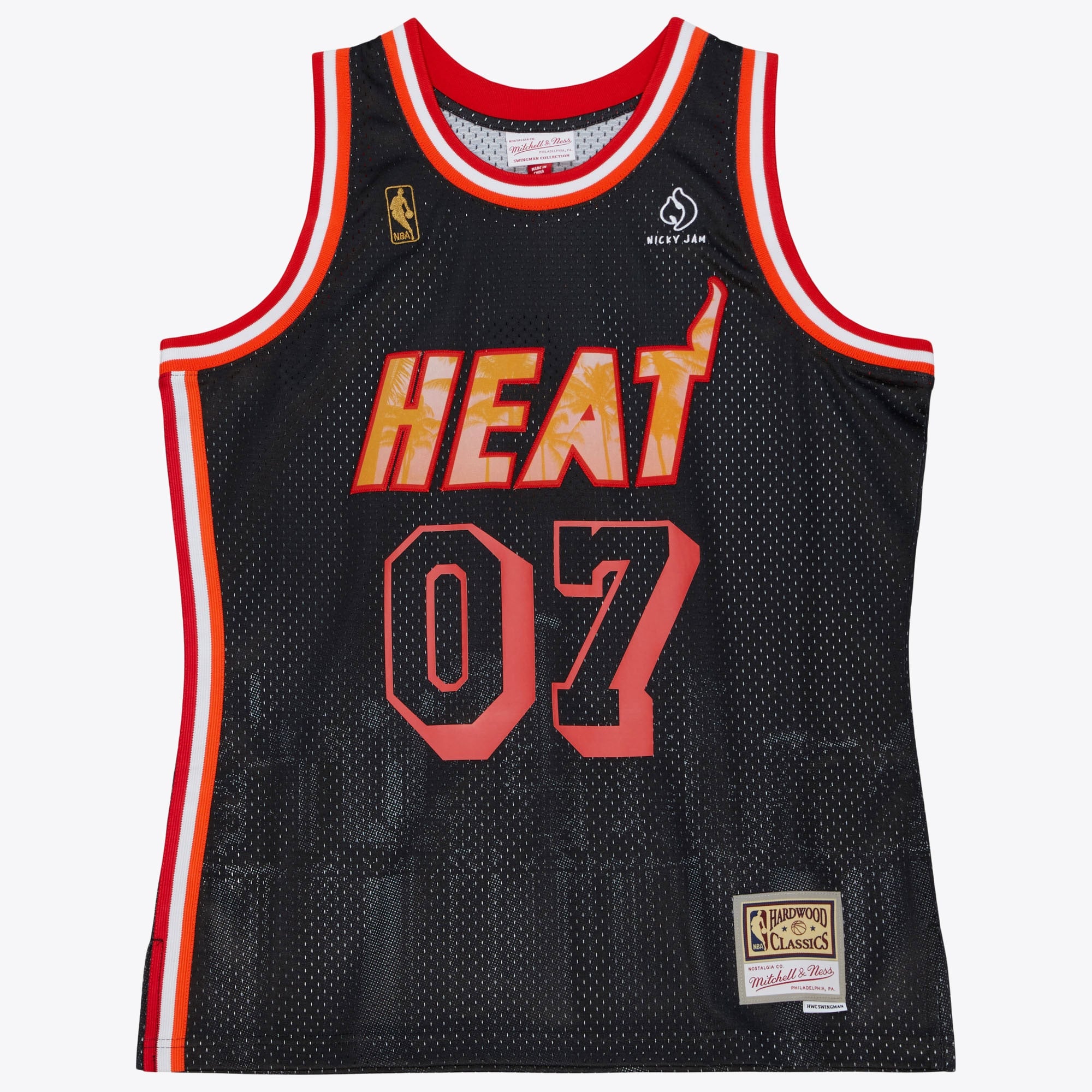 Miami Heat Mitchell & Ness M&N x Nicky Jam Swingman Jersey NBA Team Jersey Basketball Fan Apparel