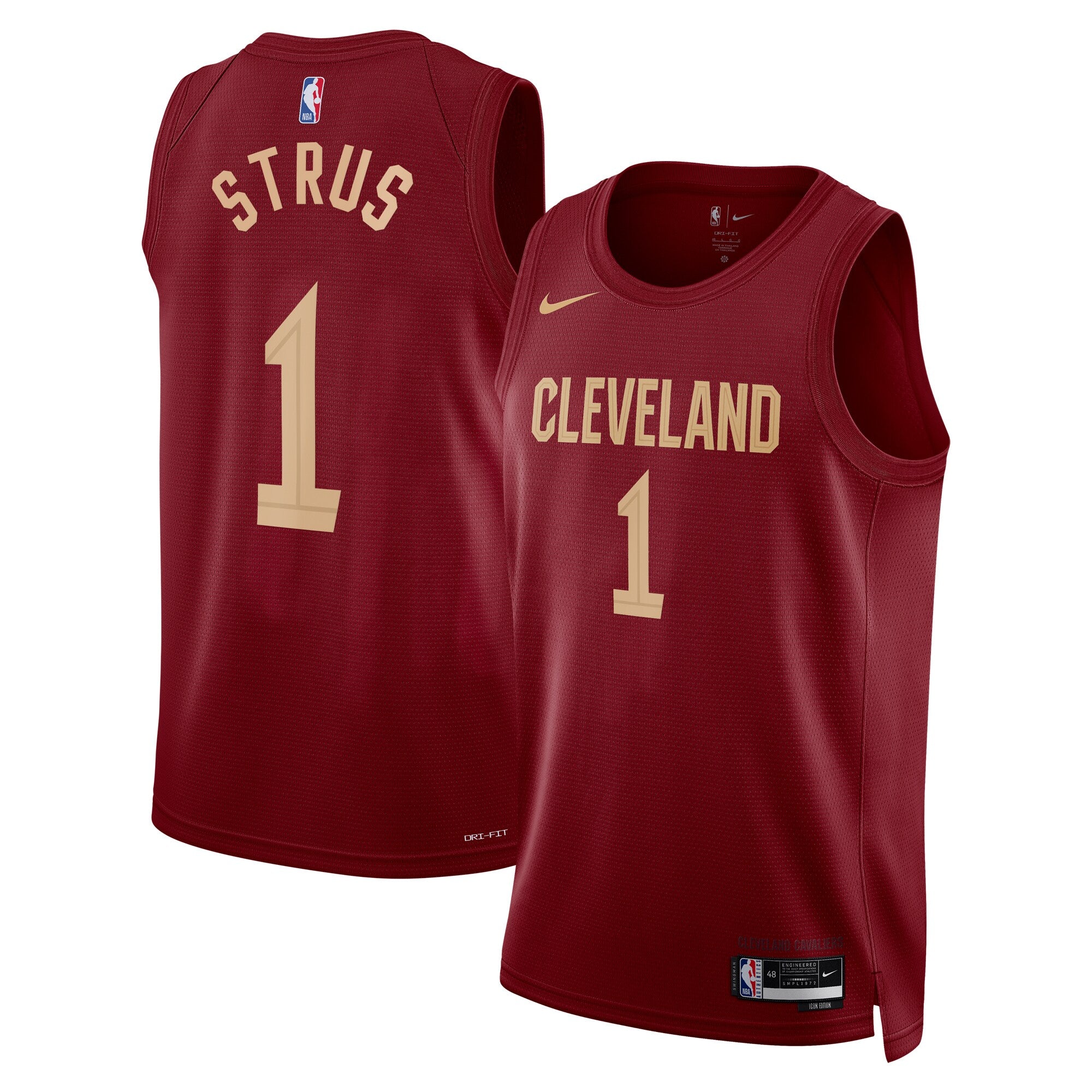 Cleveland Cavaliers Nike Icon Edition Swingman Jersey - Maroon - Max Strus - Unisex NBA Team Jersey Basketball Fan Apparel