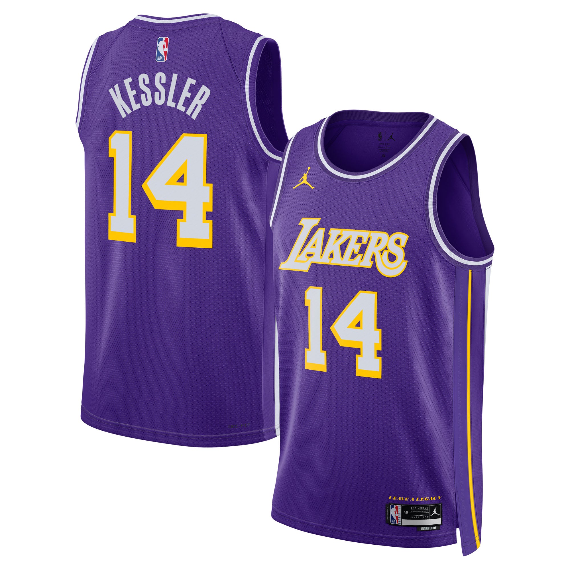 Los Angeles Lakers Jordan Brand Statement Edition Jersey - Purple - Walker Kessler - Unisex NBA Team Jersey Basketball Fan Apparel
