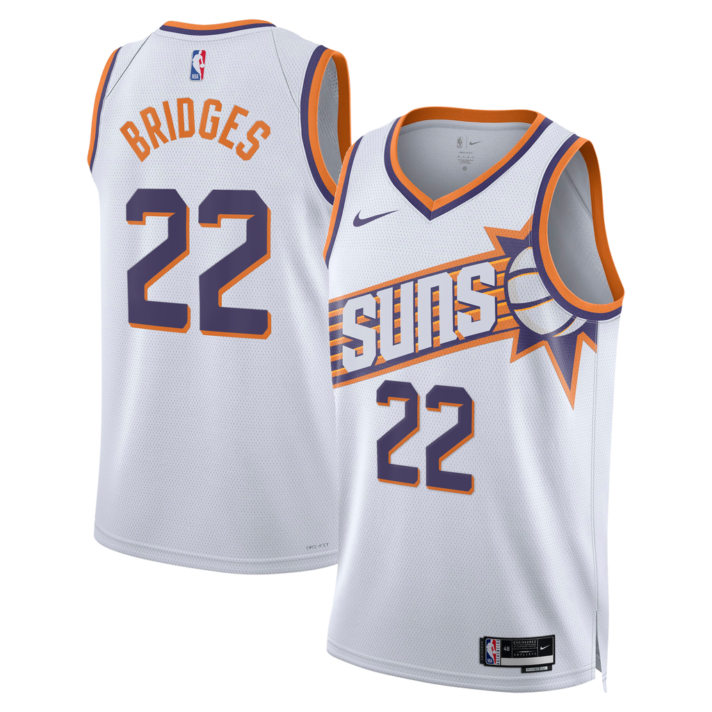 Phoenix Suns Nike Association Edition Swingman Jersey - White - Miles Bridges - Unisex NBA Team Jersey Basketball Fan Apparel