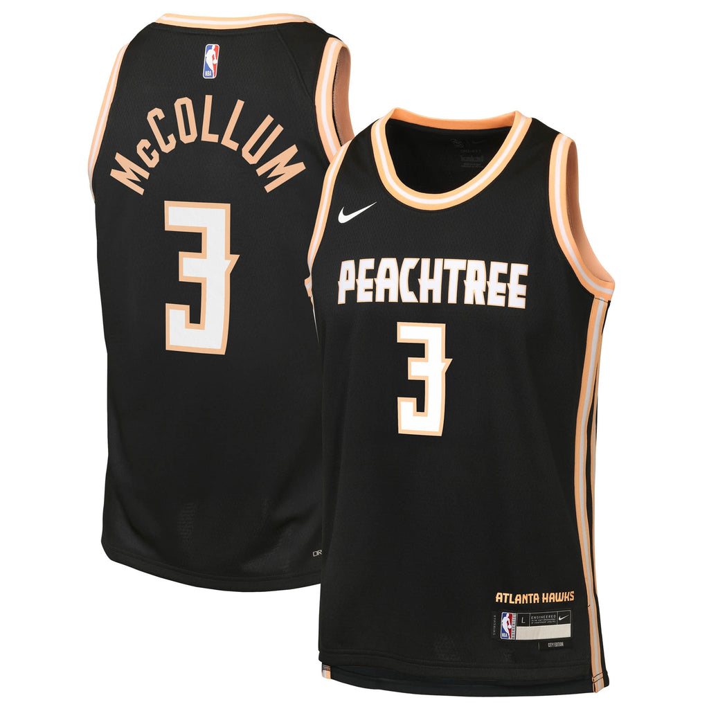 Nike Atlanta Hawks 2025/26 Nike City Edition Swingman Jersey - Black - CJ McCollum - Youth NBA Team Jersey Basketball Fan Apparel