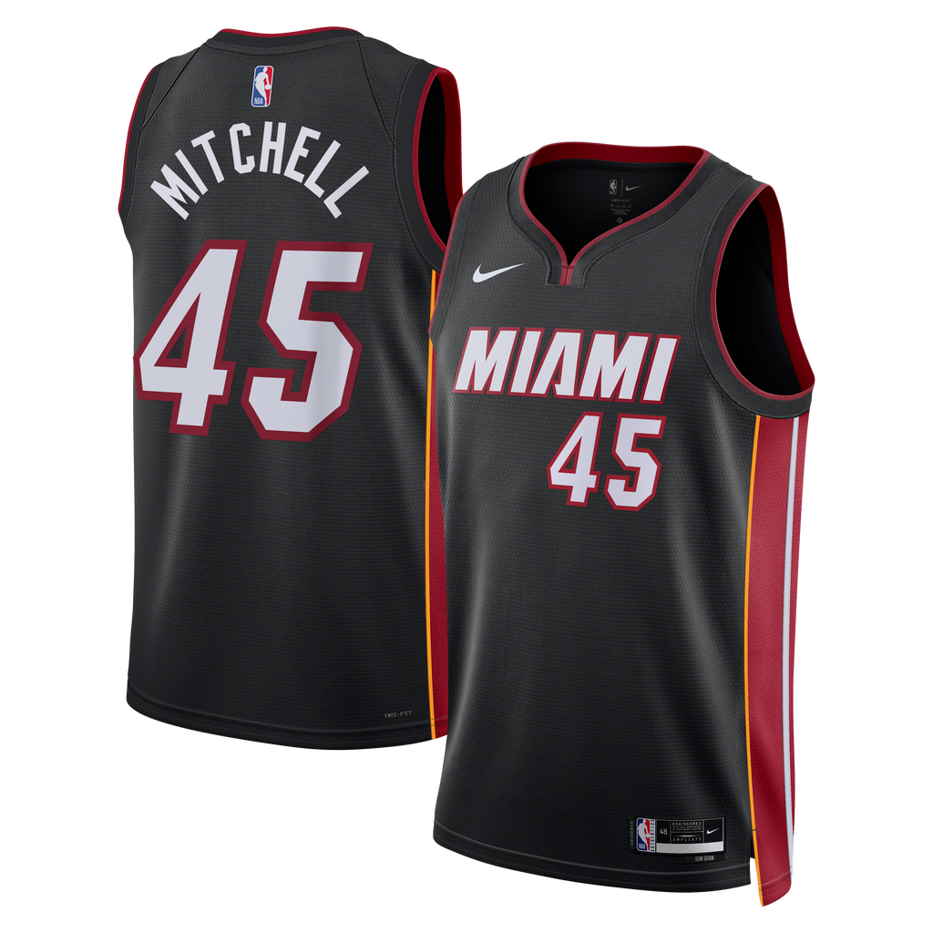 Miami Heat Nike Icon Edition Swingman Jersey - Black - Davion Mitchell - Unisex NBA Team Jersey Basketball Fan Apparel