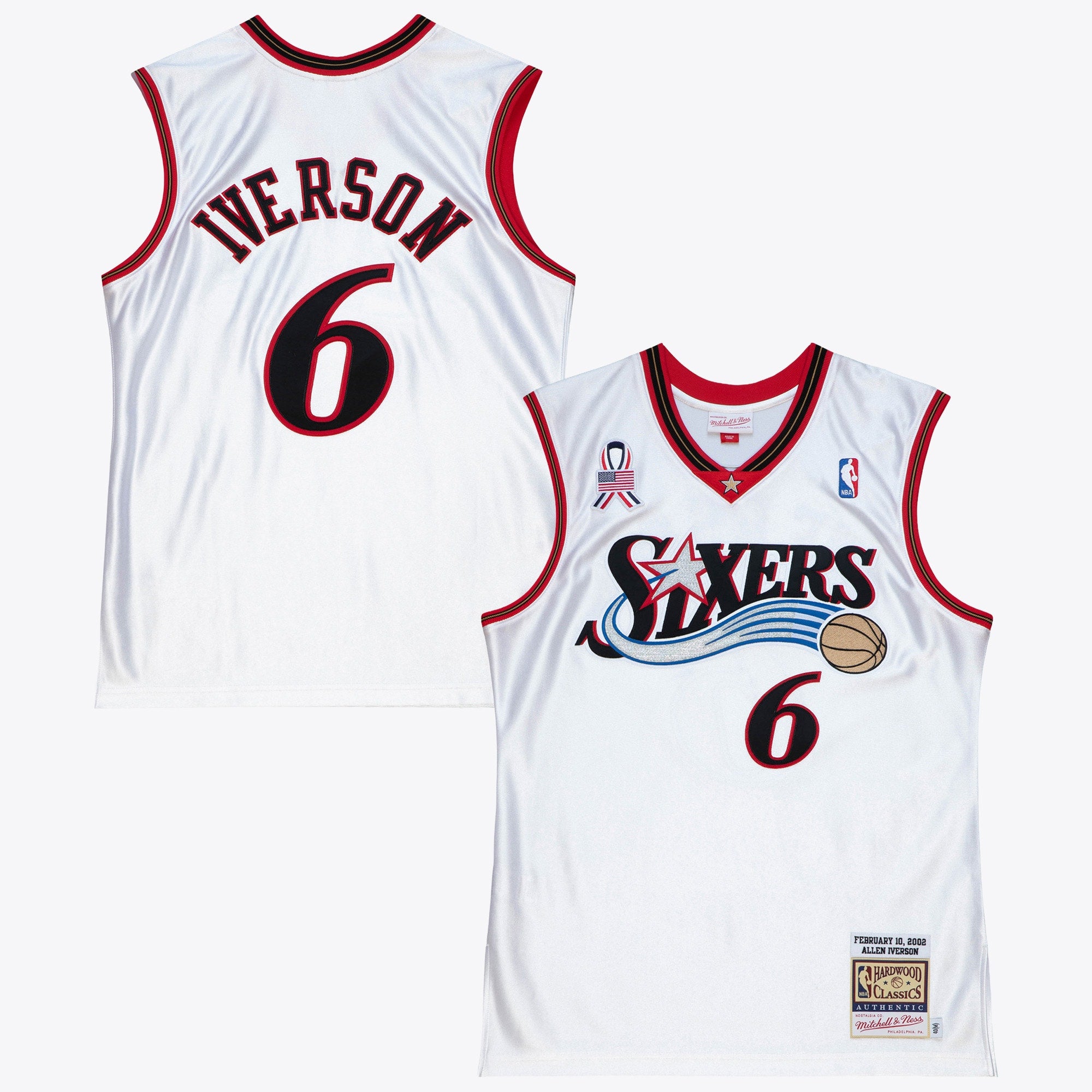 Philadelphia 76ers Mitchell & Ness Allen Iverson 2002 All-Star East Authentic Jersey - White NBA Team Jersey Basketball Fan Apparel
