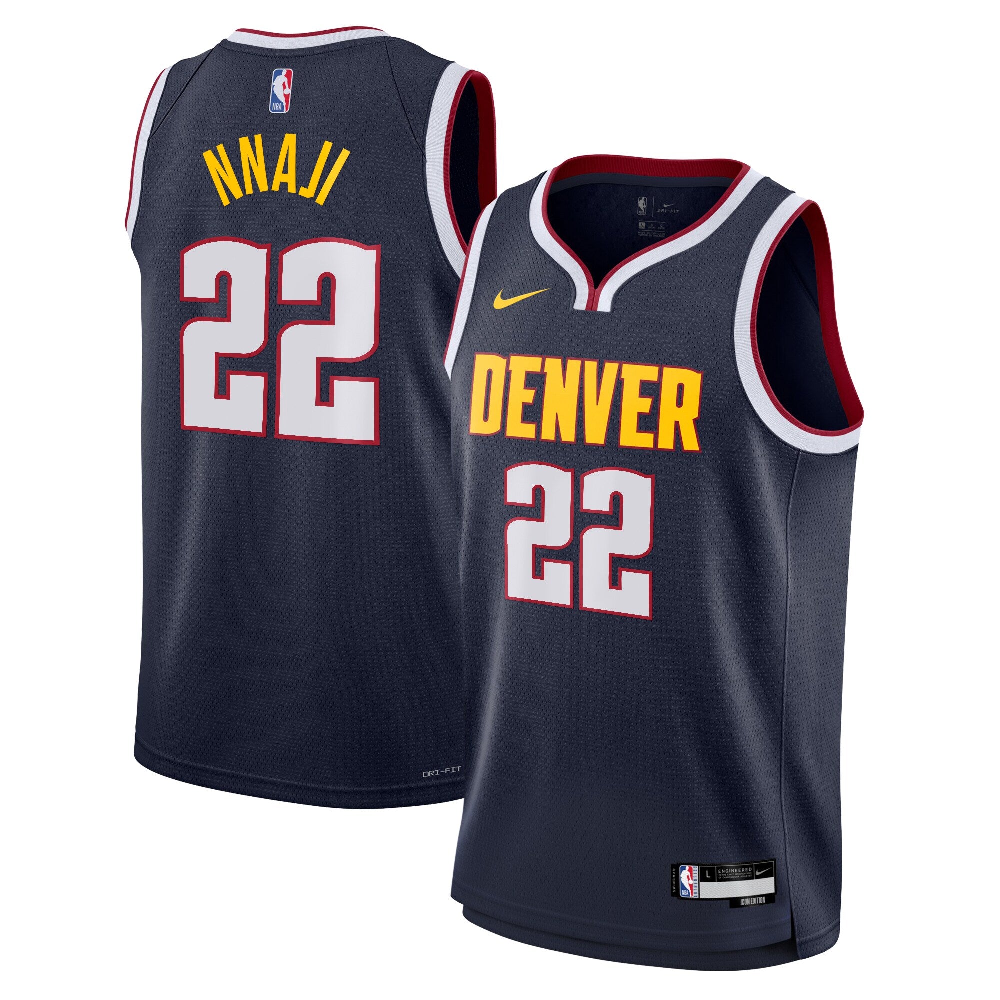 Denver Nuggets Nike Icon Swingman Jersey - Navy - Zeke Nnaji - Youth NBA Team Jersey Basketball Fan Apparel